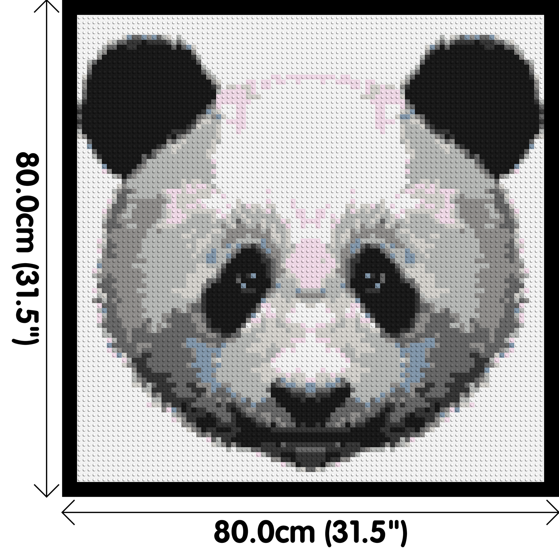 Panda - Brick Art Mosaic Kit 4x4 dimensions with frame