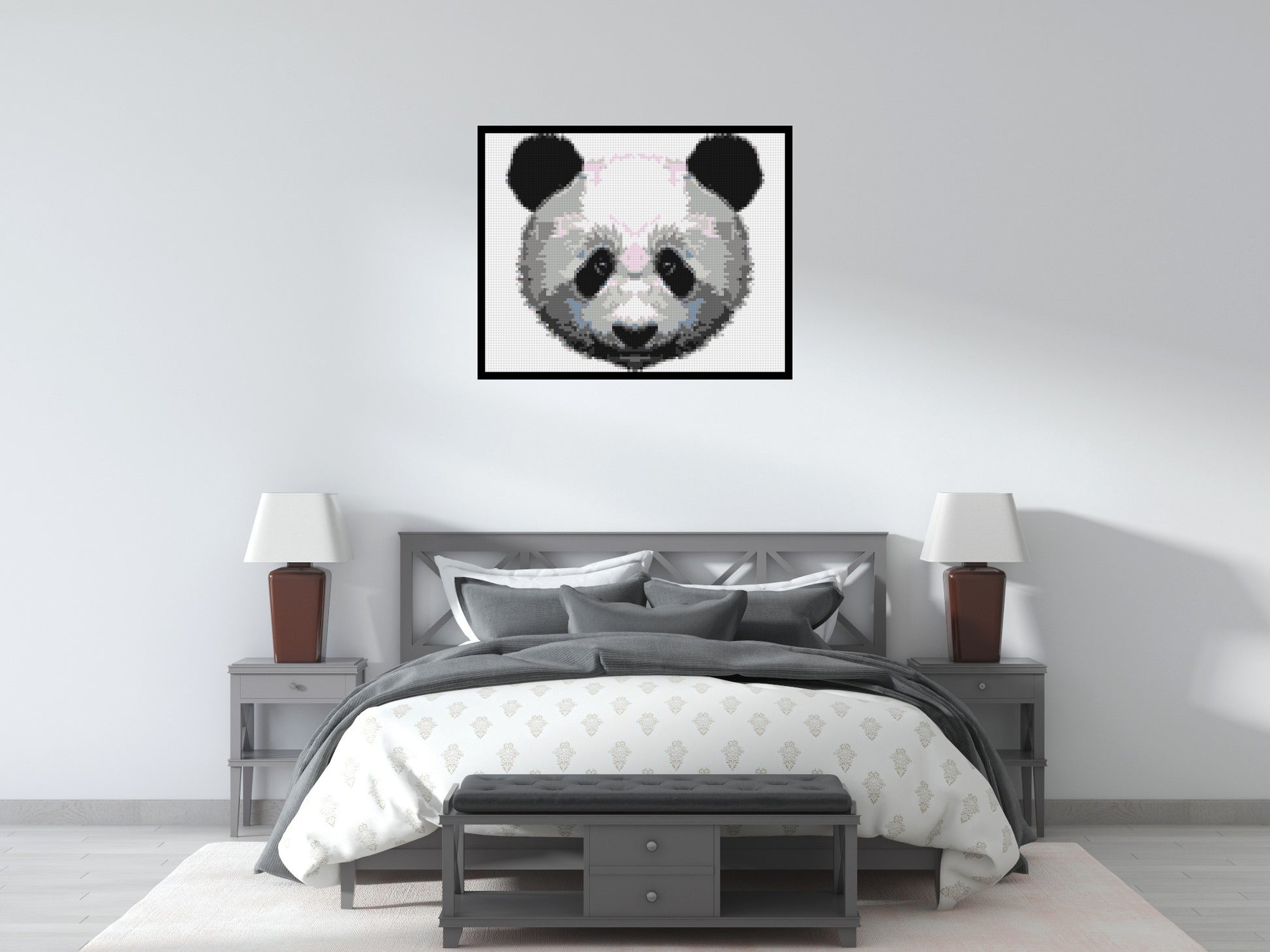 Panda - Brick Art Mosaic Kit 5x4 scene with frame