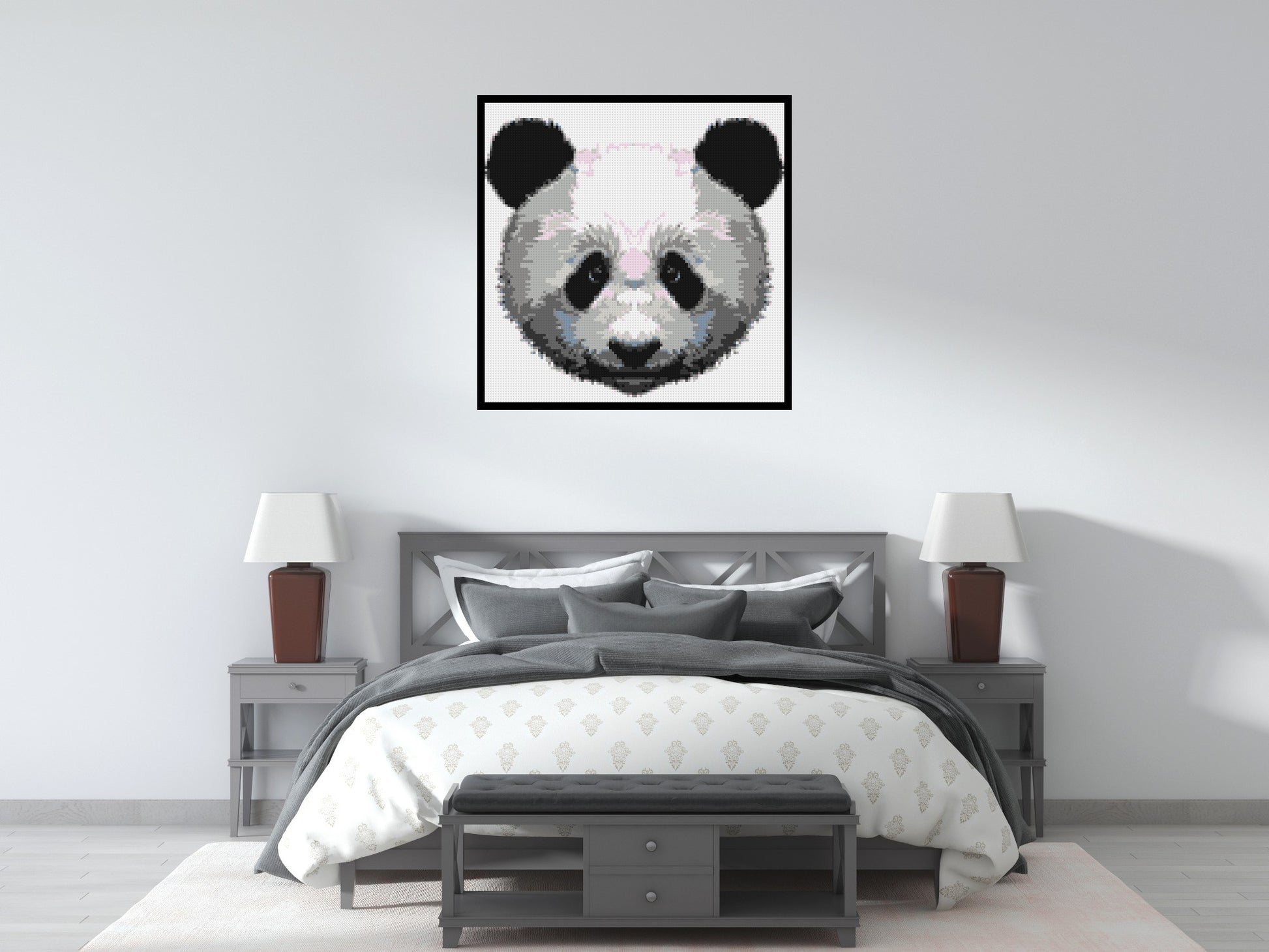 Panda - Brick Art Mosaic Kit 5x5 scene with frame