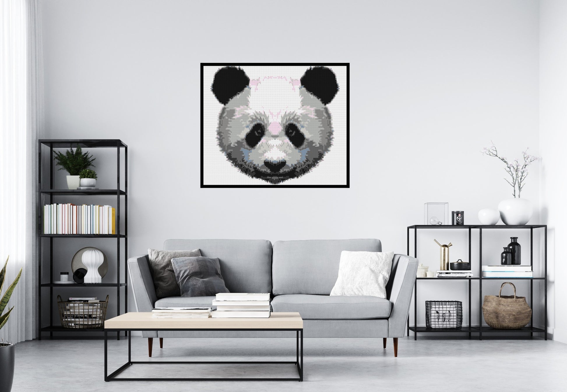 Panda - Brick Art Mosaic Kit 6x5 scene with frame