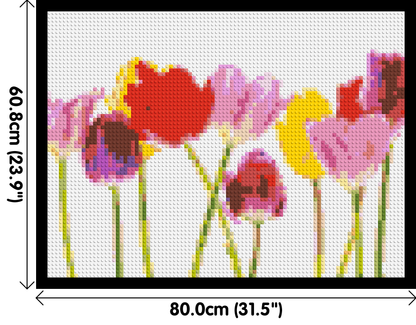 Colourful Tulips - Brick Art Mosaic Kit 4x3 large