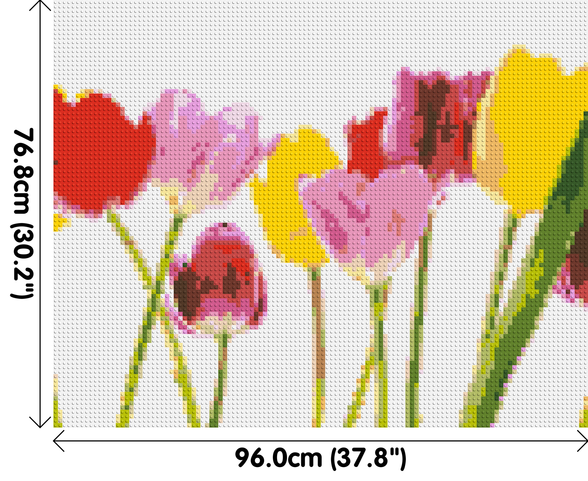 Colourful Tulips - Brick Art Mosaic Kit 5x4 dimensions