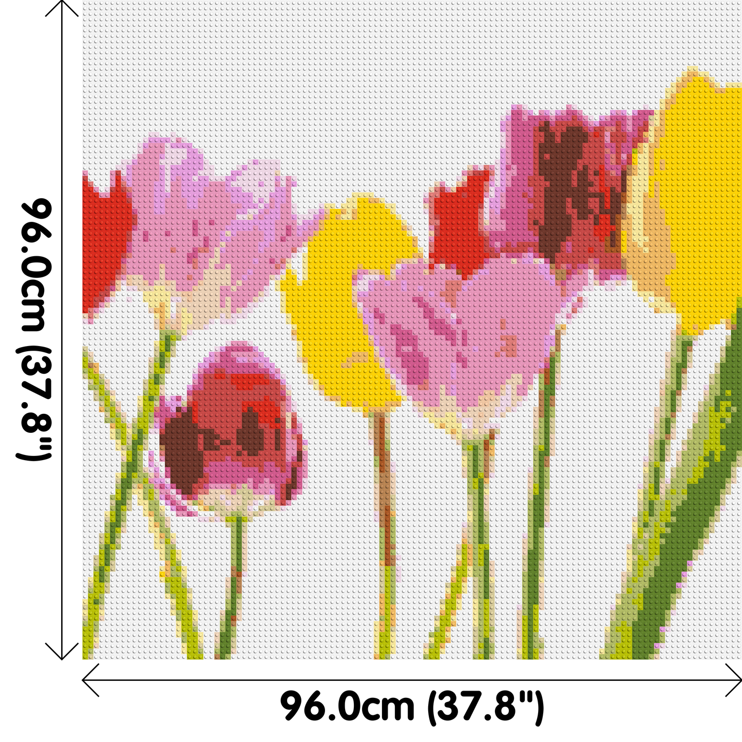 Colourful Tulips - Brick Art Mosaic Kit 5x5 large