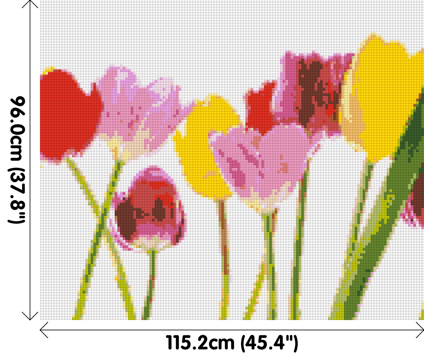 Colourful Tulips - Brick Art Mosaic Kit 6x5 large