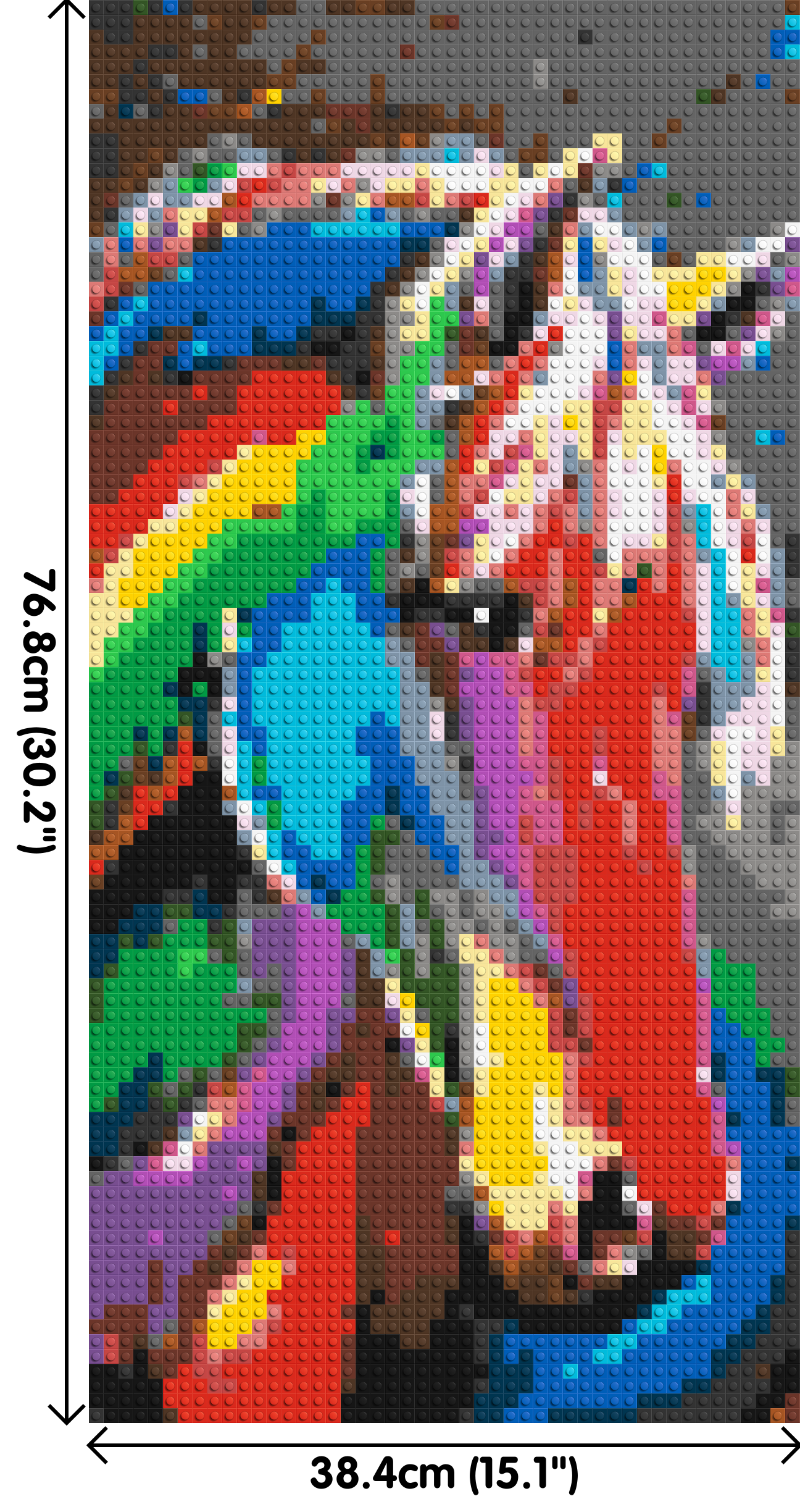 Rainbow Horse Colourful Pop Art - Brick Art Mosaic Kit 2x4 dimensions