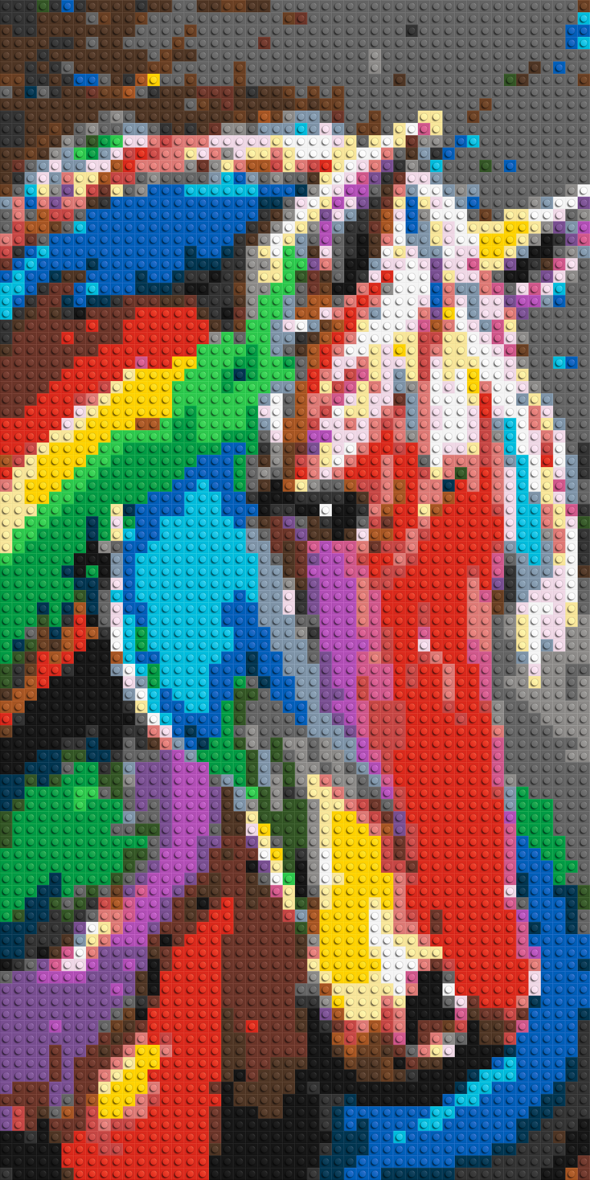 Rainbow Horse Colourful Pop Art - Brick Art Mosaic Kit 2x4 large