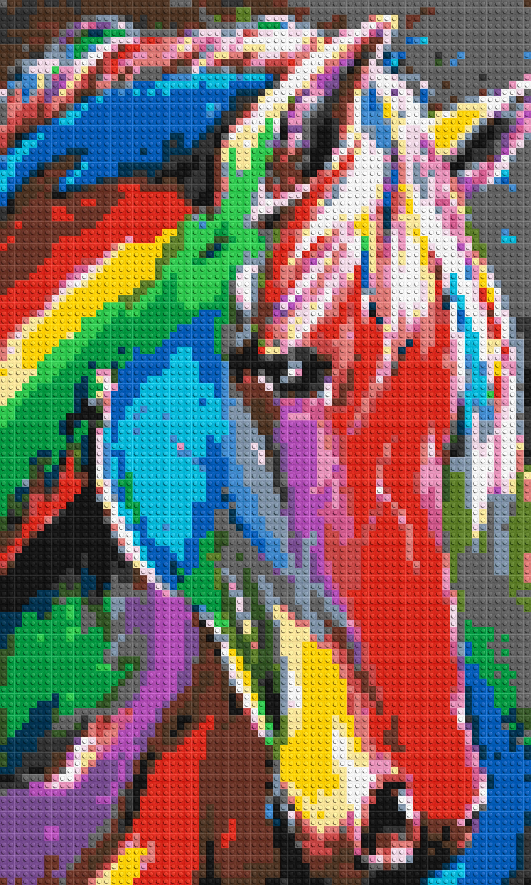 Rainbow Horse Colourful Pop Art - Brick Art Mosaic Kit 3x5 large