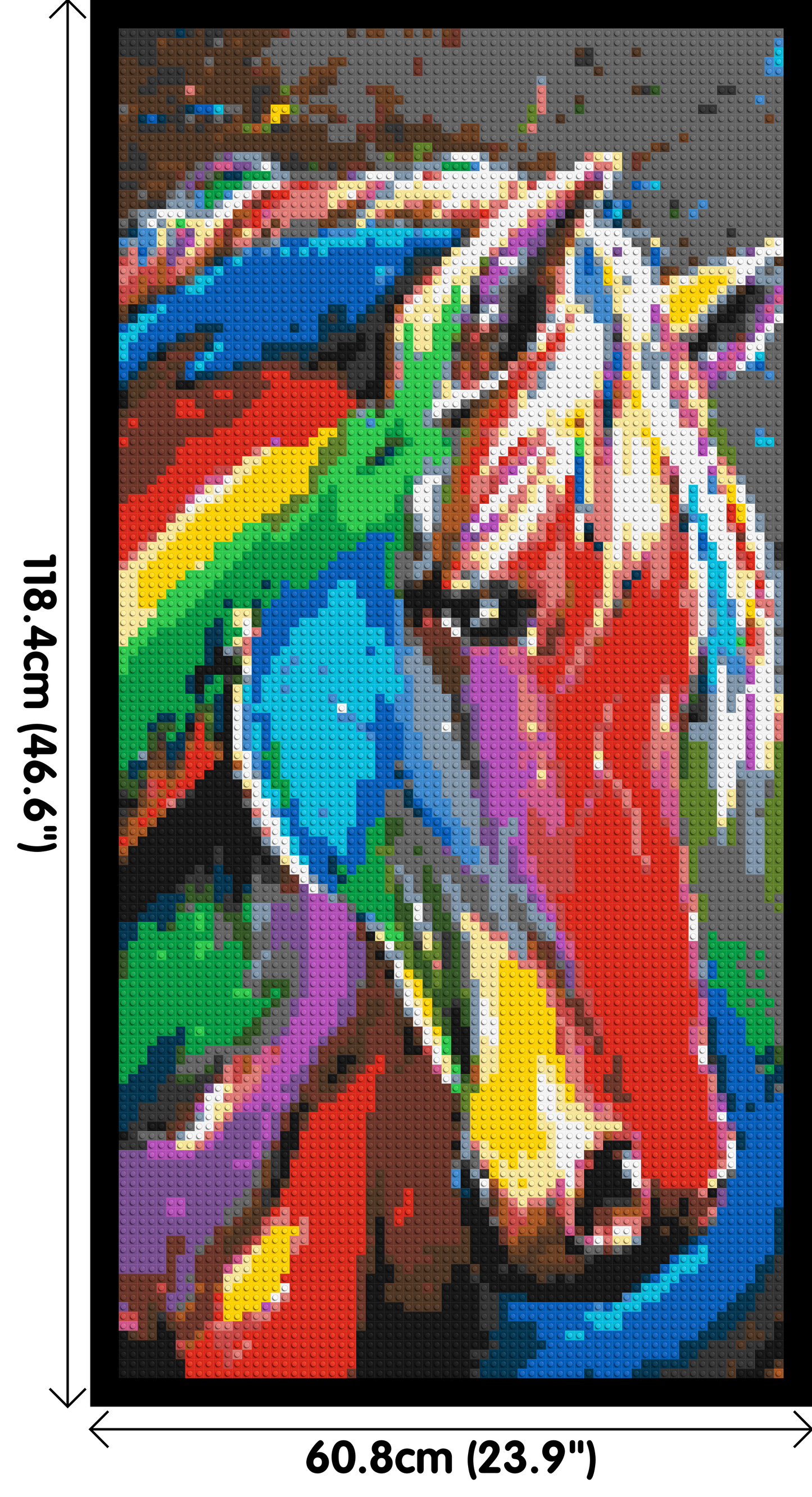 Rainbow Horse Colourful Pop Art - Brick Art Mosaic Kit 3x6 large