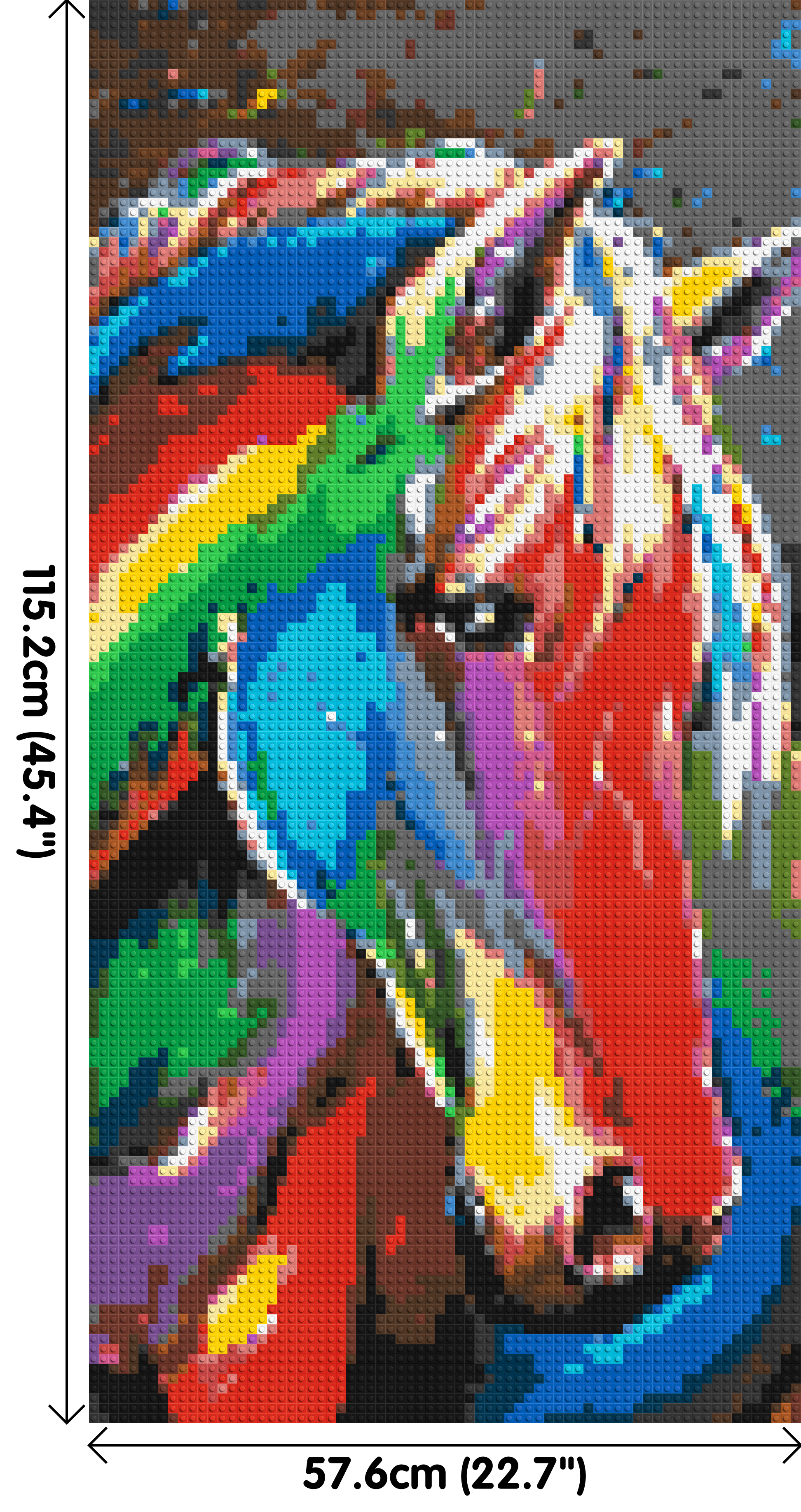 Rainbow Horse Colourful Pop Art - Brick Art Mosaic Kit 3x6 dimensions