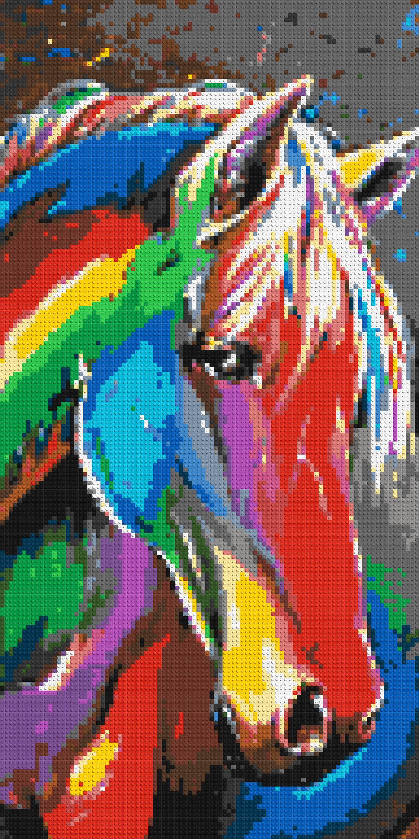 Rainbow Horse Colourful Pop Art - Brick Art Mosaic Kit 4x8 large