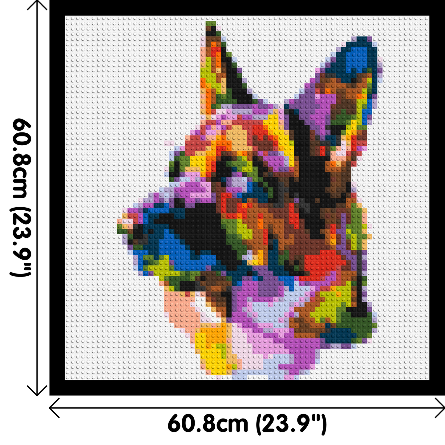 German Shepherd Colourful Pop Art - Brick Art Mosaic Kit 3x3 large