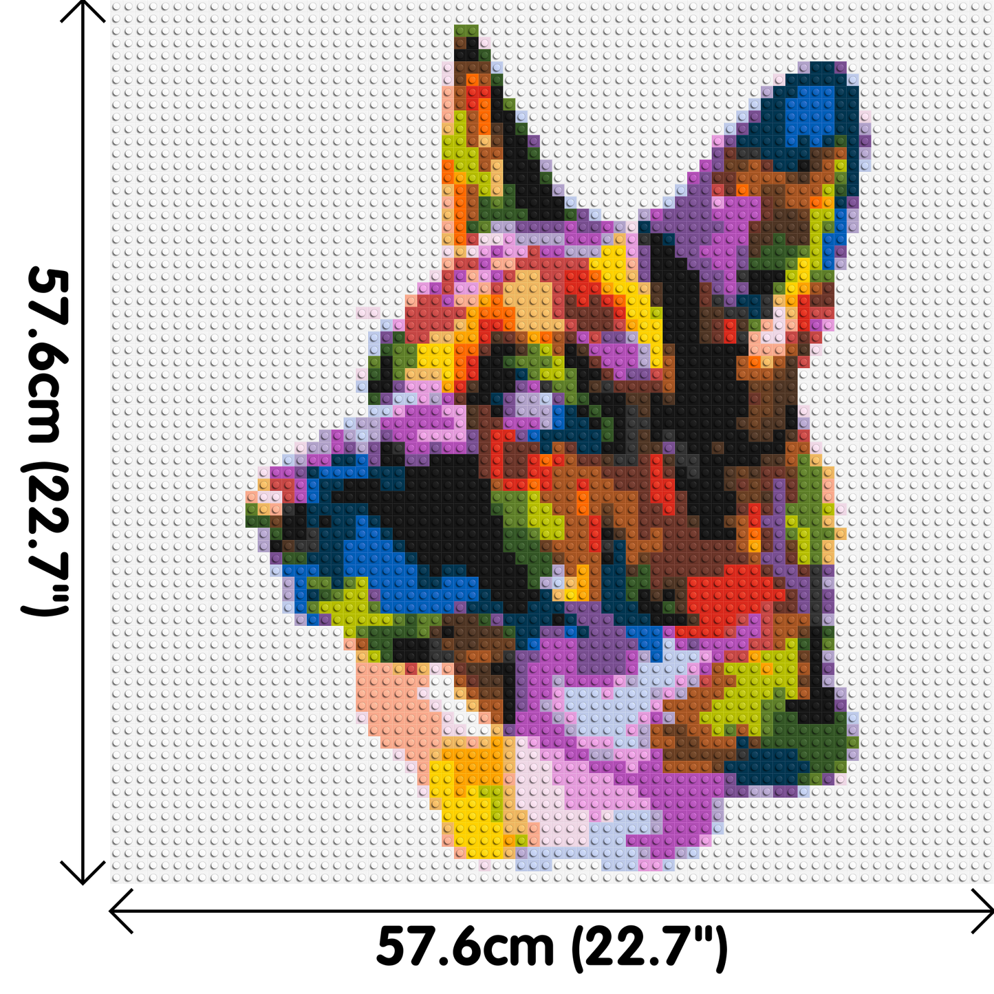 German Shepherd Colourful Pop Art - Brick Art Mosaic Kit 3x3 large