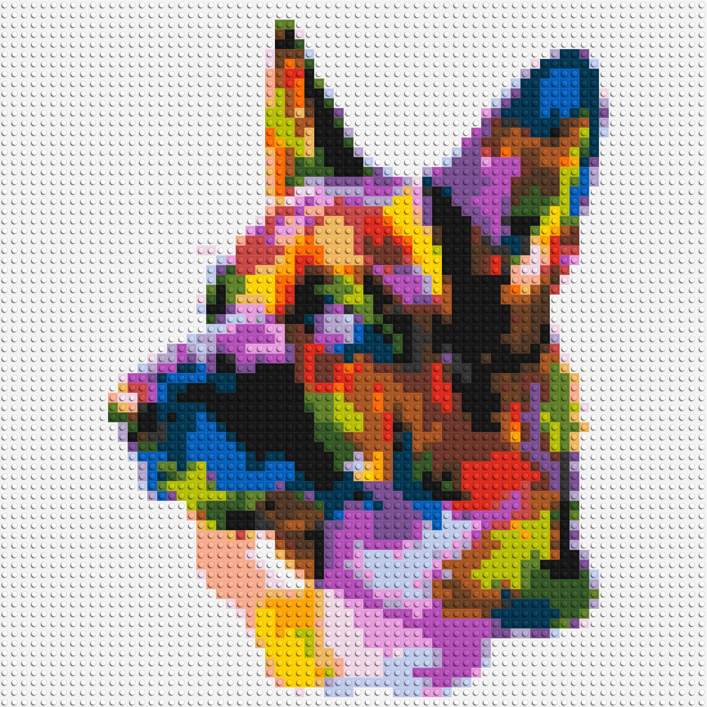 German Shepherd Colourful Pop Art - Brick Art Mosaic Kit 3x3 large