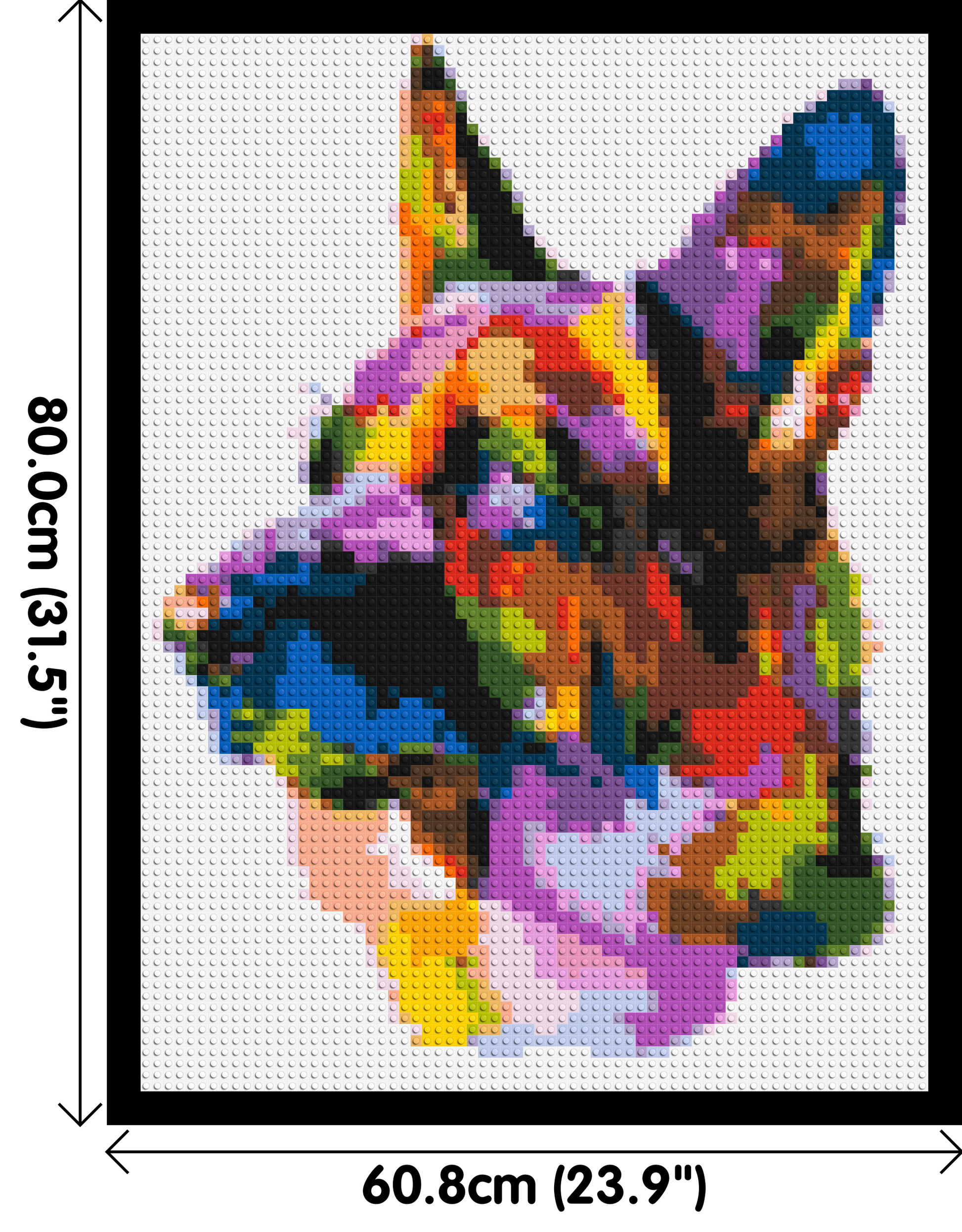 German Shepherd Colourful Pop Art - Brick Art Mosaic Kit 3x4 dimensions with frame