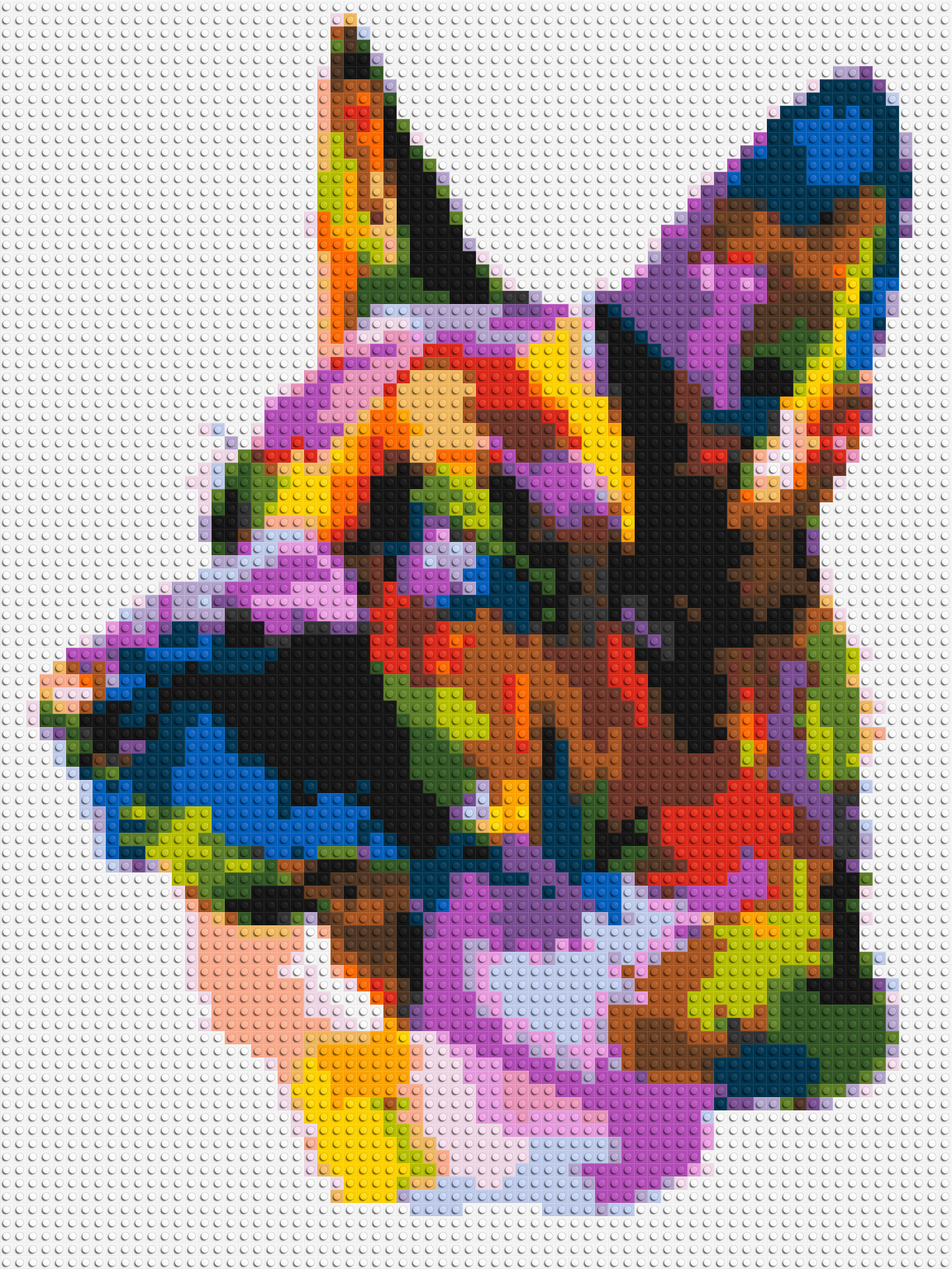 German Shepherd Colourful Pop Art - Brick Art Mosaic Kit 3x4 large