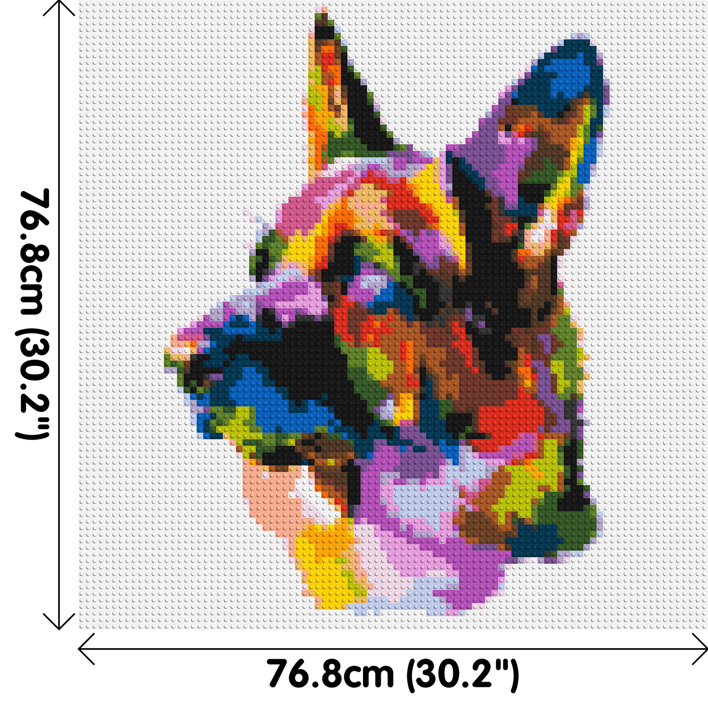 German Shepherd Colourful Pop Art - Brick Art Mosaic Kit 4x4 large