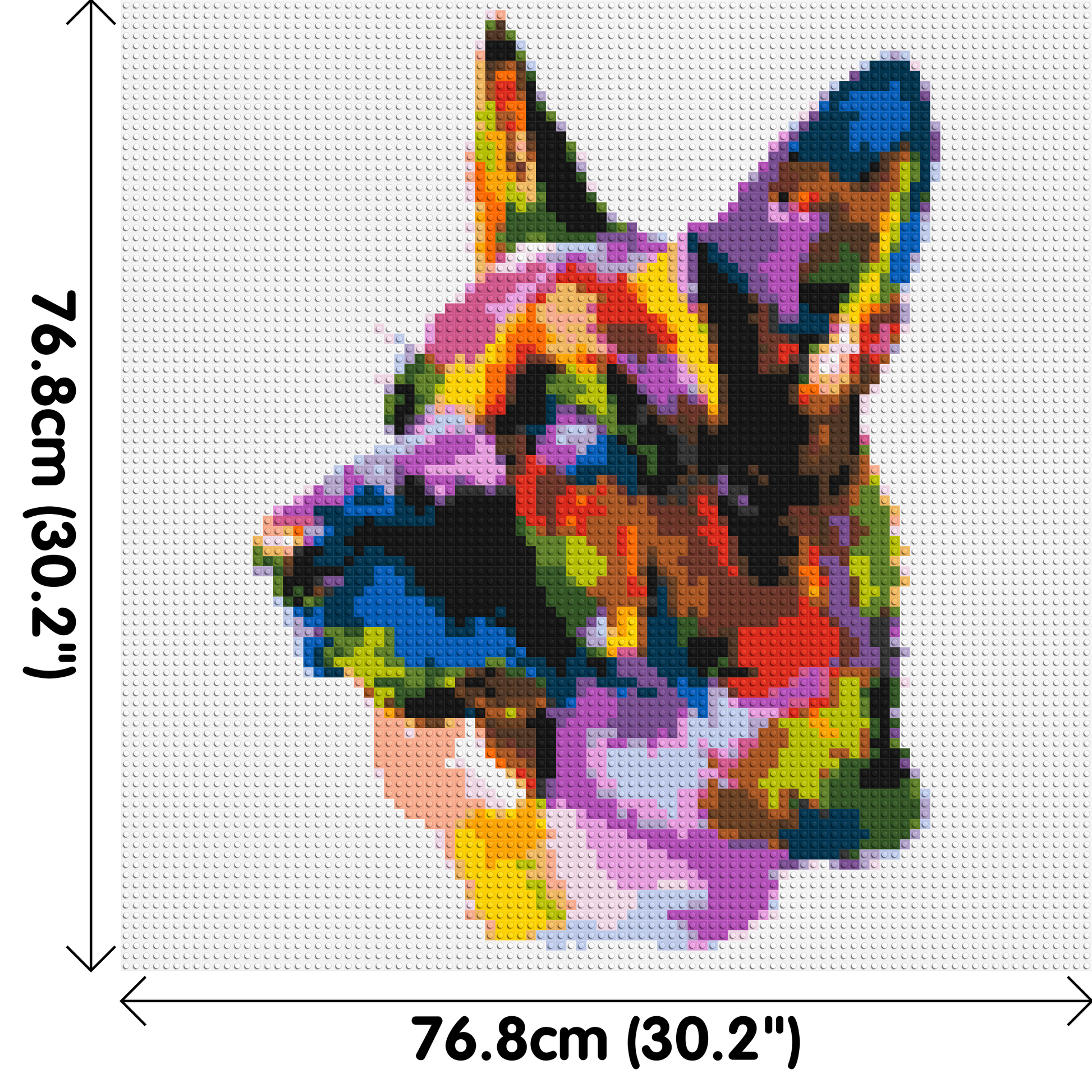 German Shepherd Colourful Pop Art - Brick Art Mosaic Kit 4x4 dimensions