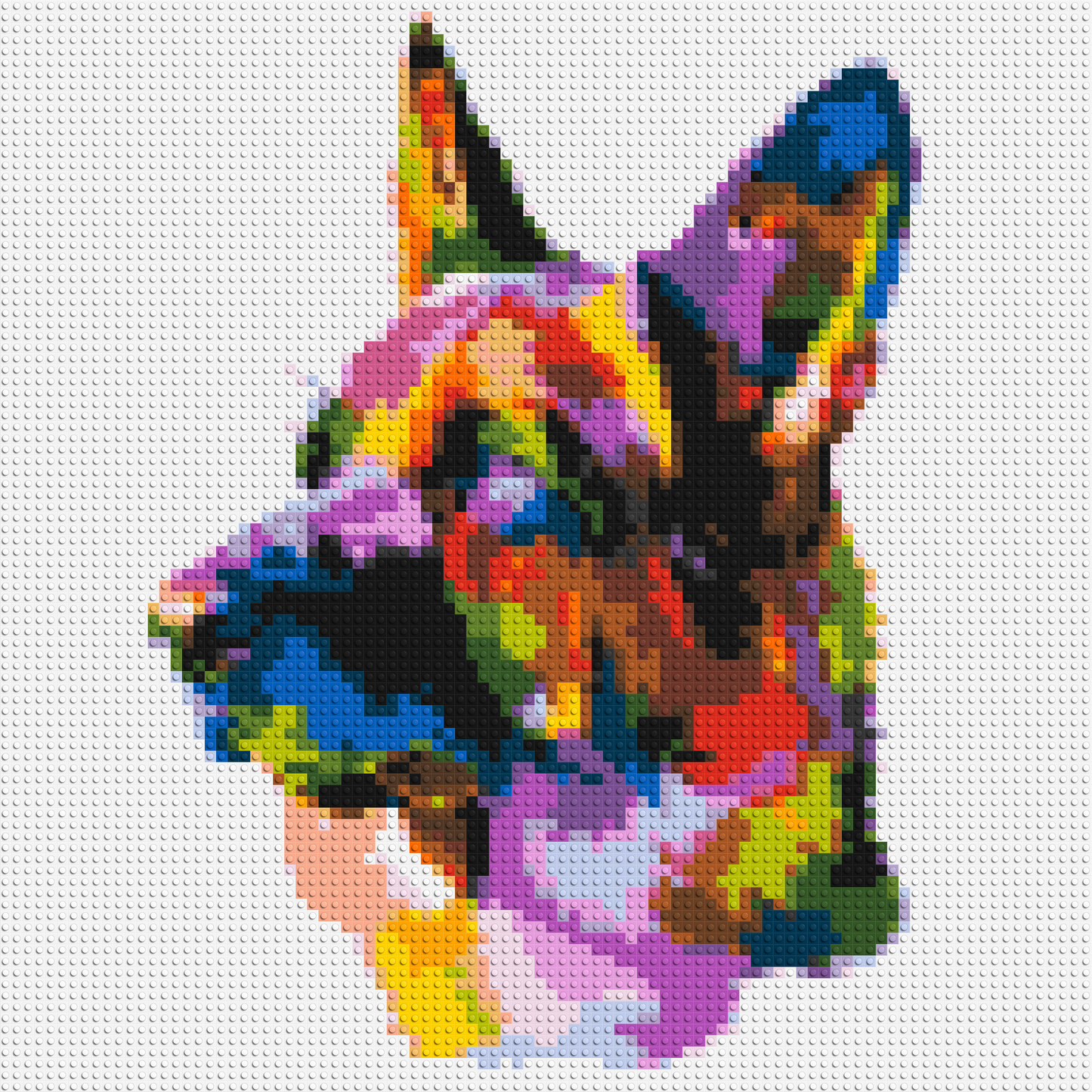 German Shepherd Colourful Pop Art - Brick Art Mosaic Kit 4x4 large