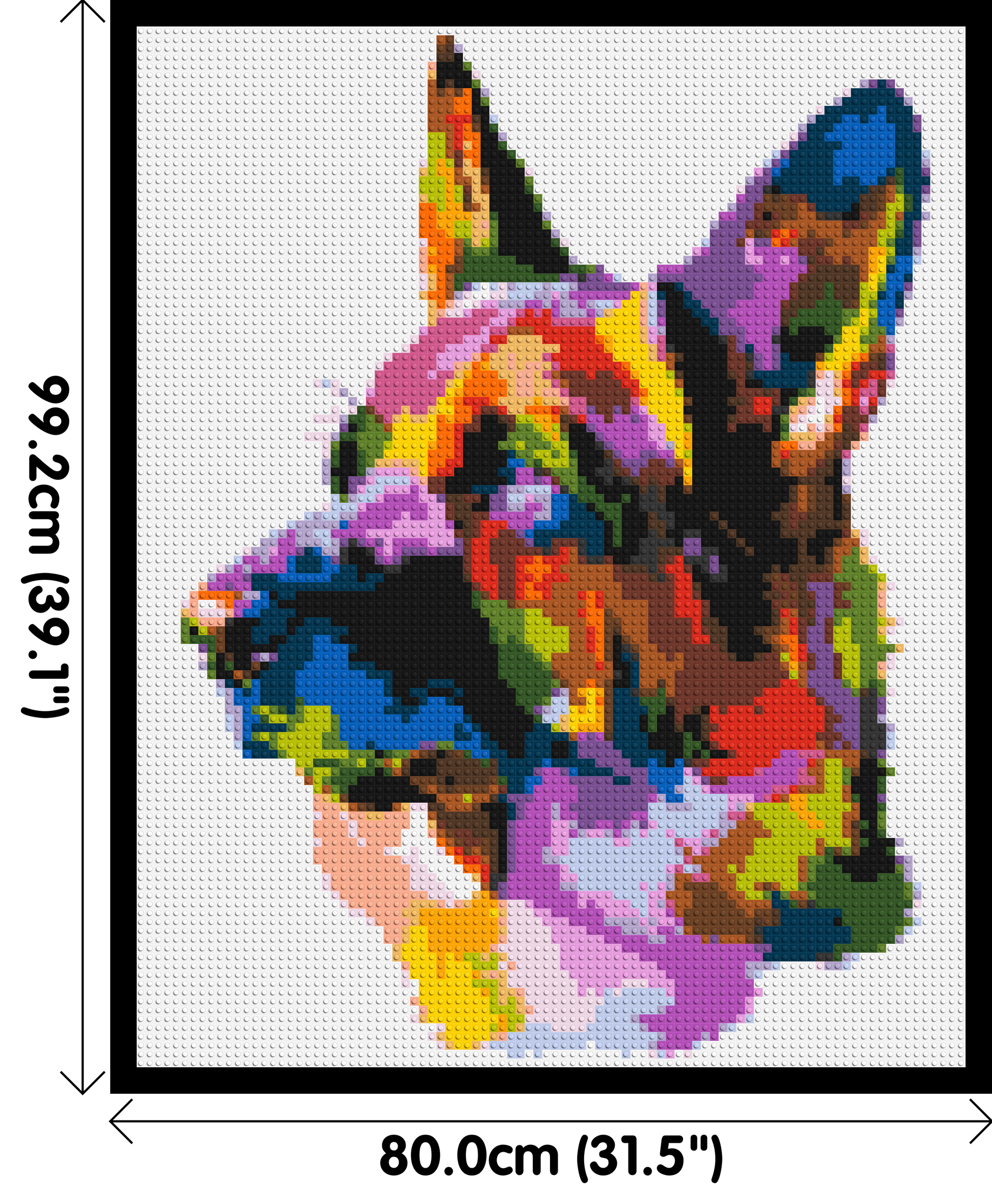 German Shepherd Colourful Pop Art - Brick Art Mosaic Kit 4x5 dimensions with frame