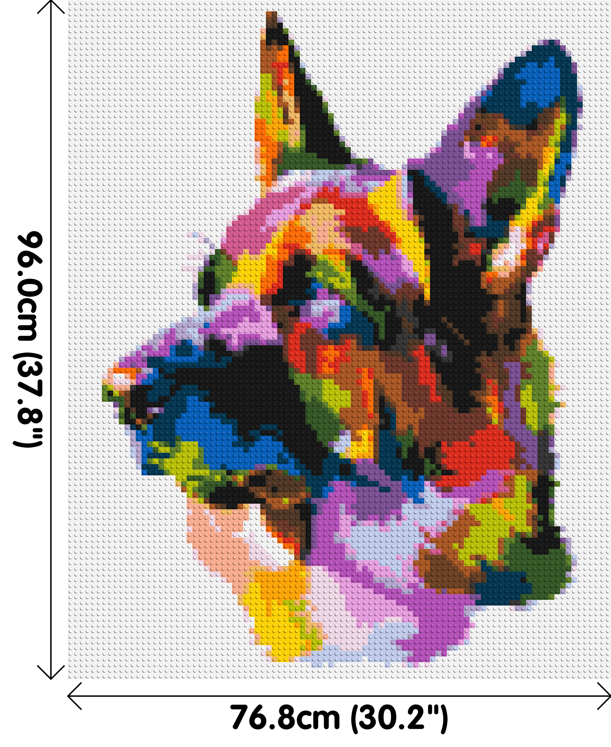 German Shepherd Colourful Pop Art - Brick Art Mosaic Kit 4x5 dimensions