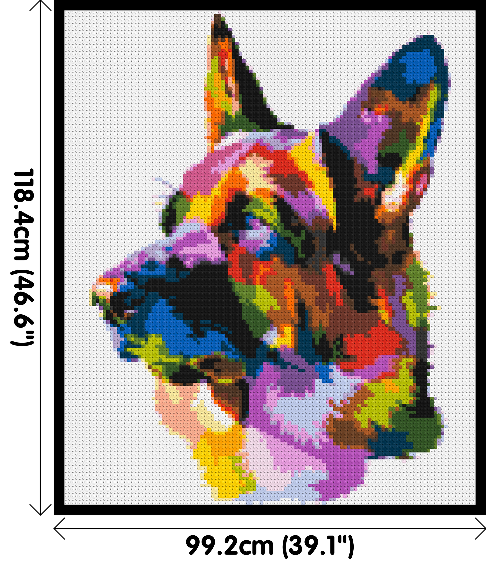 German Shepherd Colourful Pop Art - Brick Art Mosaic Kit 5x6 dimensions with frame