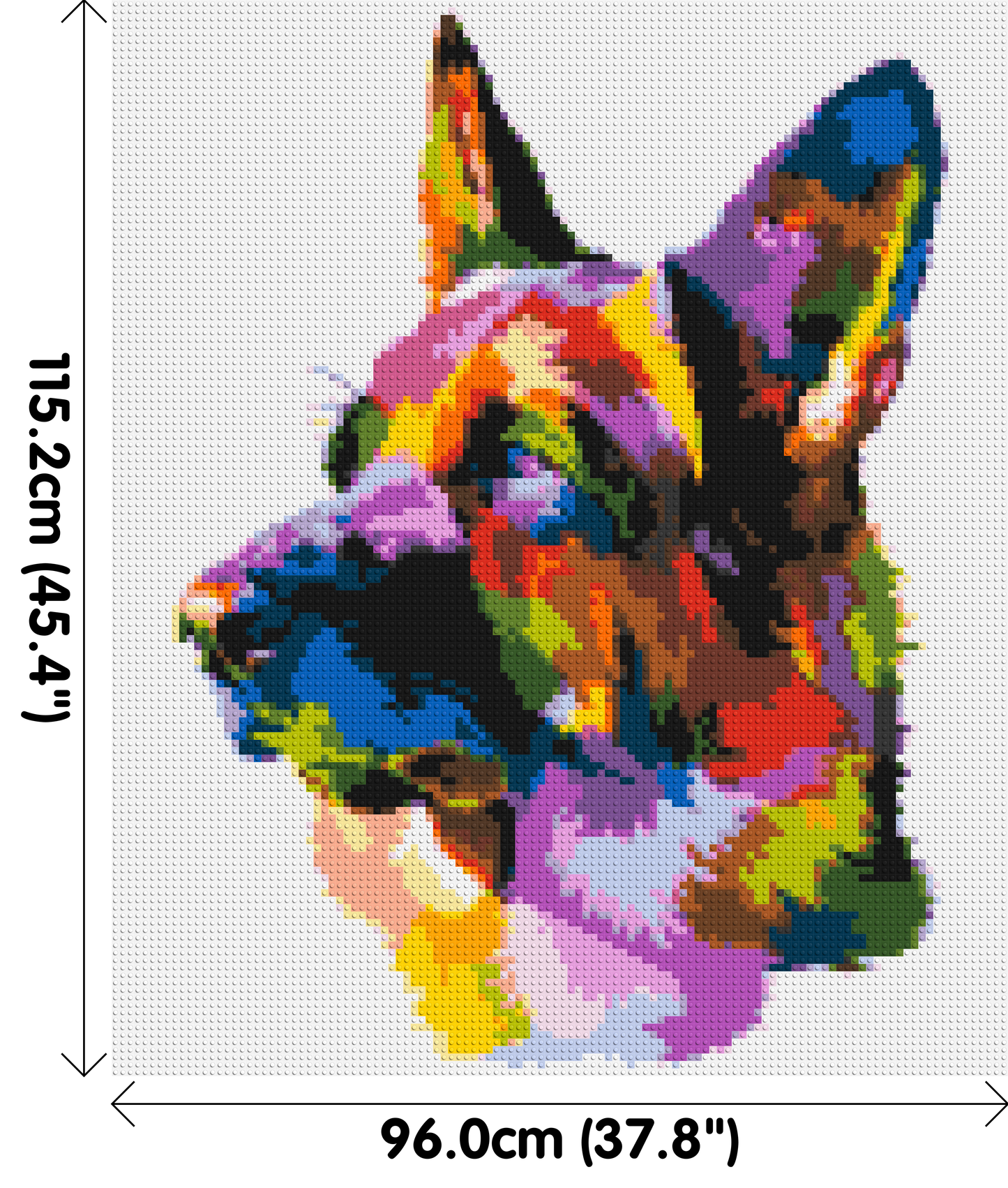 German Shepherd Colourful Pop Art - Brick Art Mosaic Kit 5x6 large