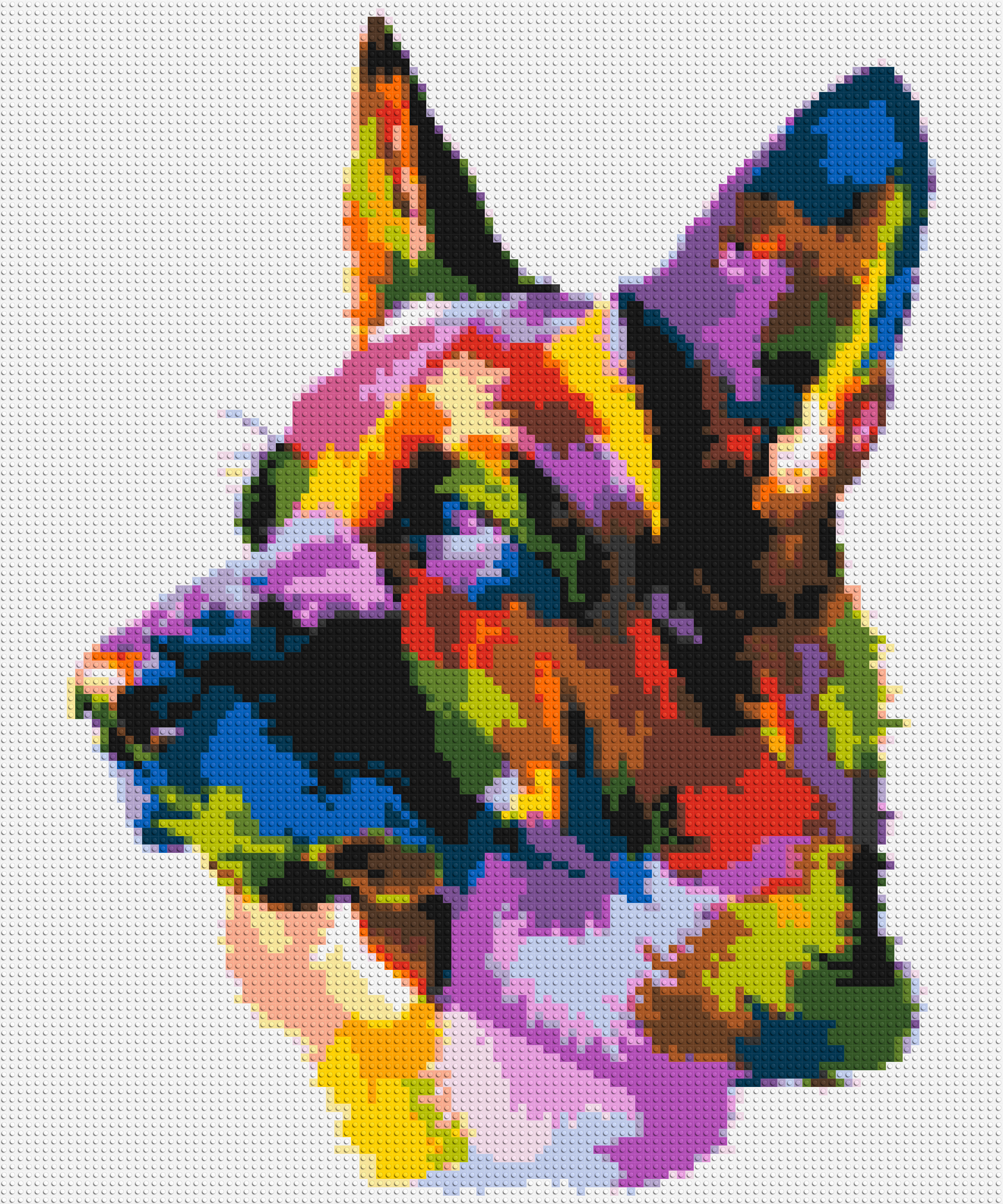 German Shepherd Colourful Pop Art - Brick Art Mosaic Kit 5x6 large