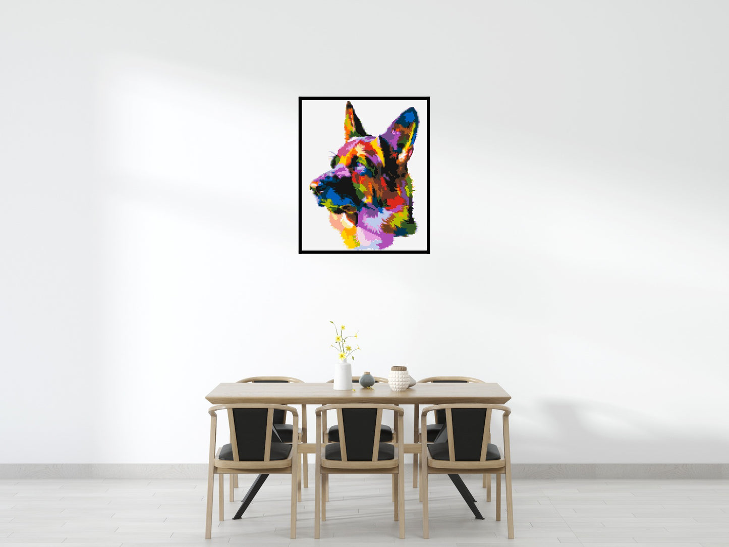 German Shepherd Colourful Pop Art - Brick Art Mosaic Kit 5x6 large