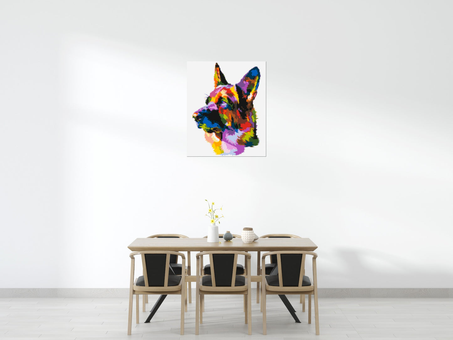 German Shepherd Colourful Pop Art - Brick Art Mosaic Kit 5x6 large