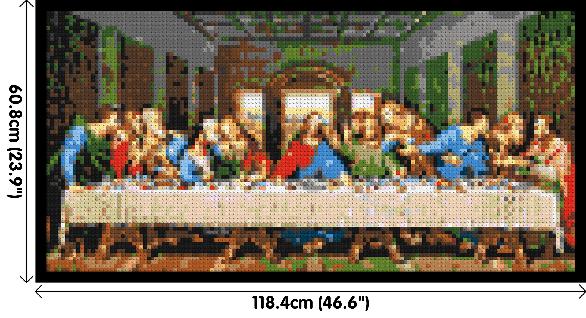 The Last Supper by Leonardo Da Vinci - Brick Art Mosaic Kit 6x3 dimensions with frame