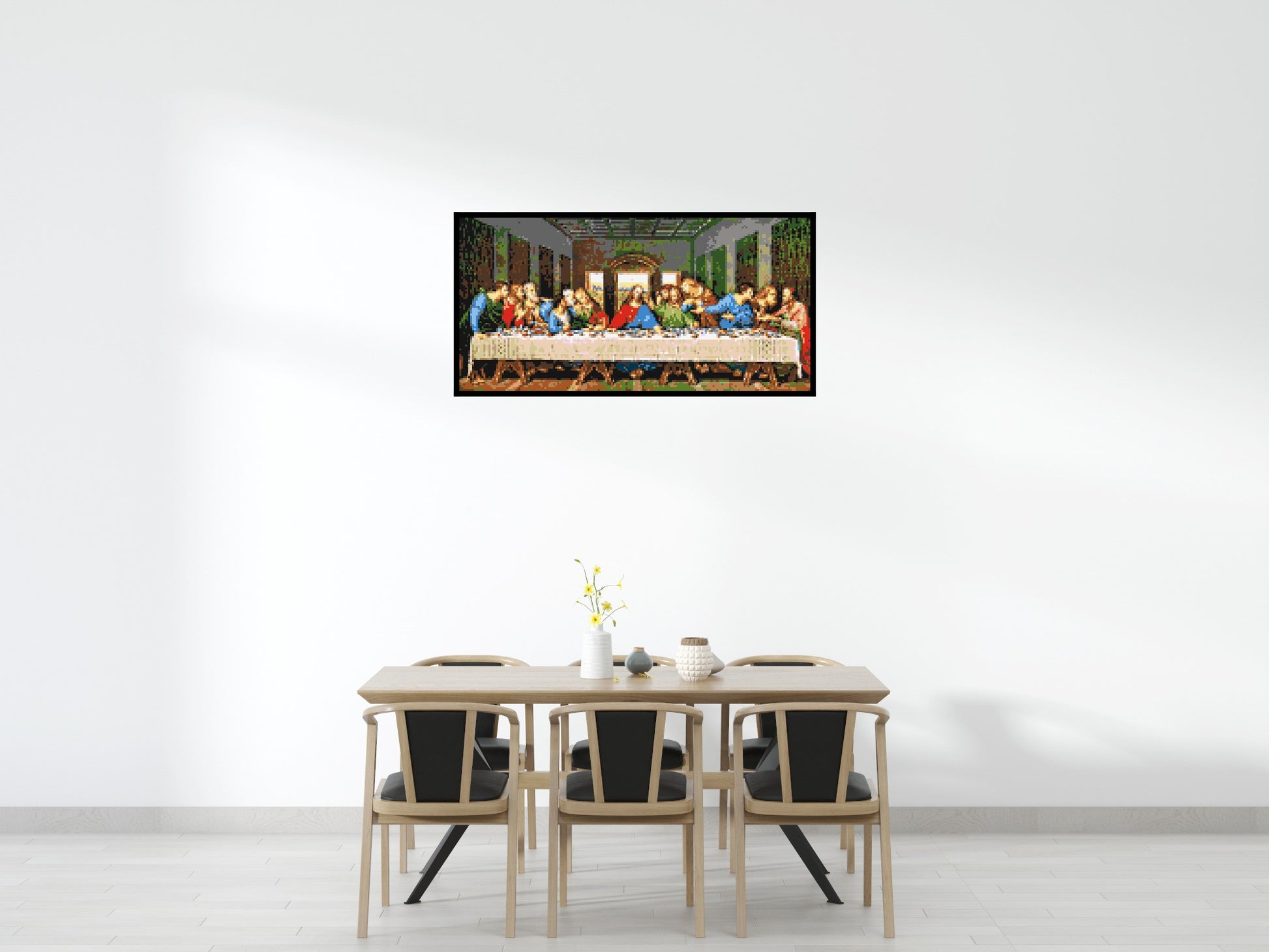 The Last Supper by Leonardo Da Vinci - Brick Art Mosaic Kit 8x4 scene with frame