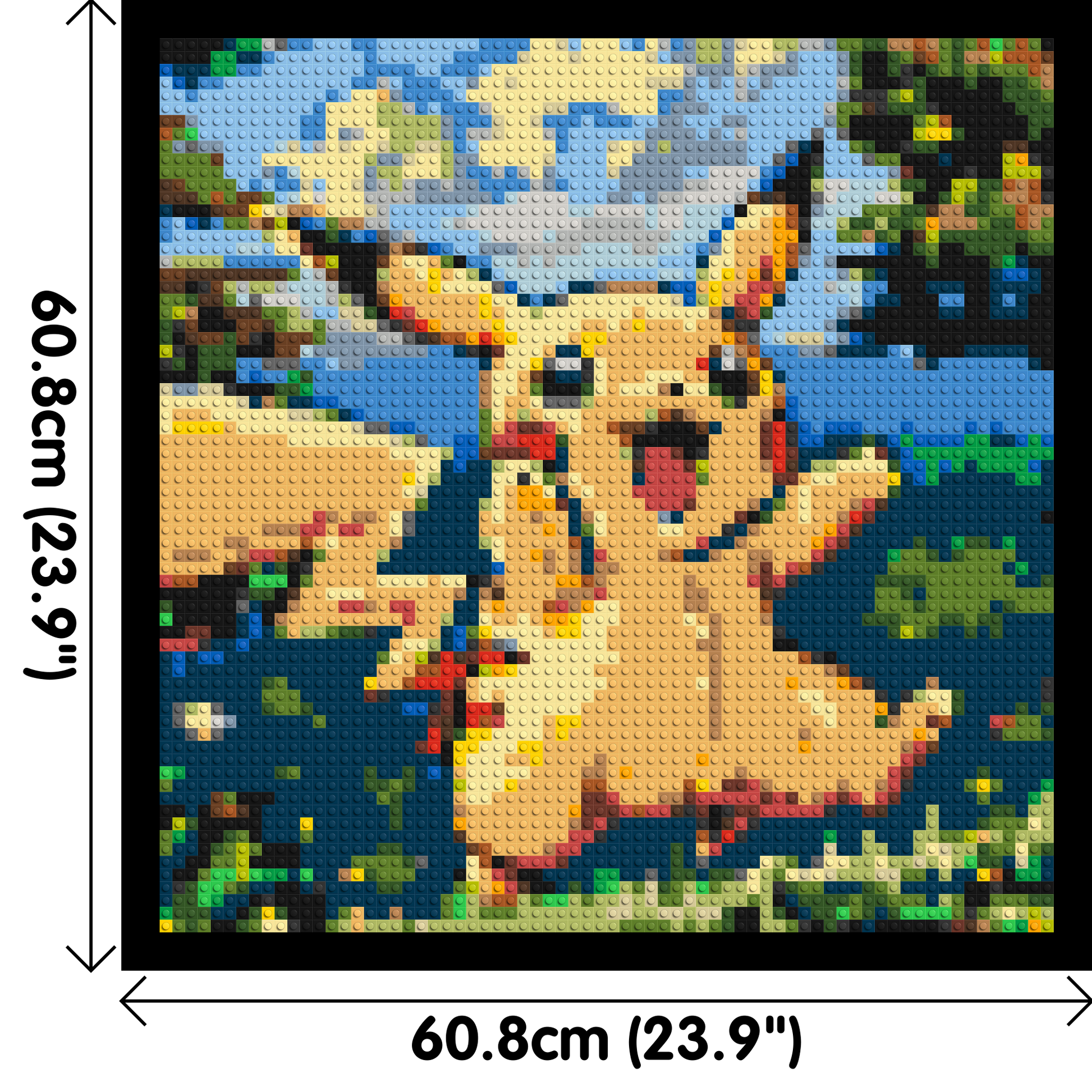 Pikachu - Brick Art Mosaic Kit 3x3 dimensions with frame