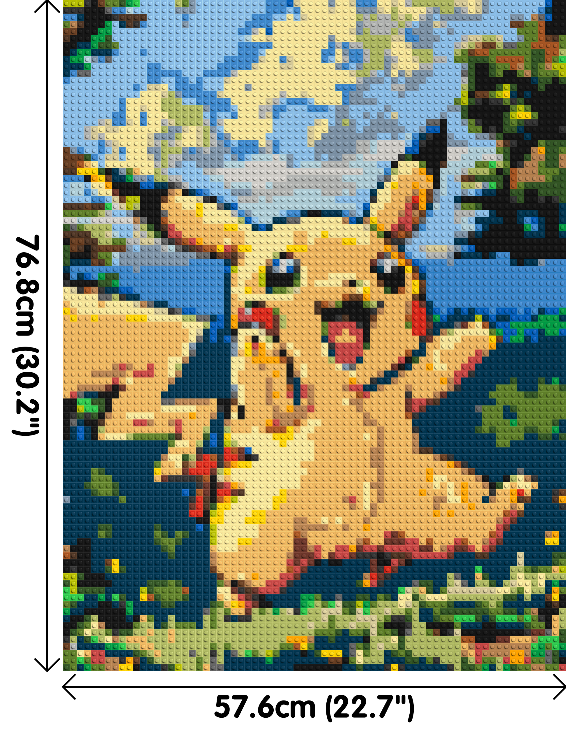 Pikachu - Brick Art Mosaic Kit 3x4 dimensions