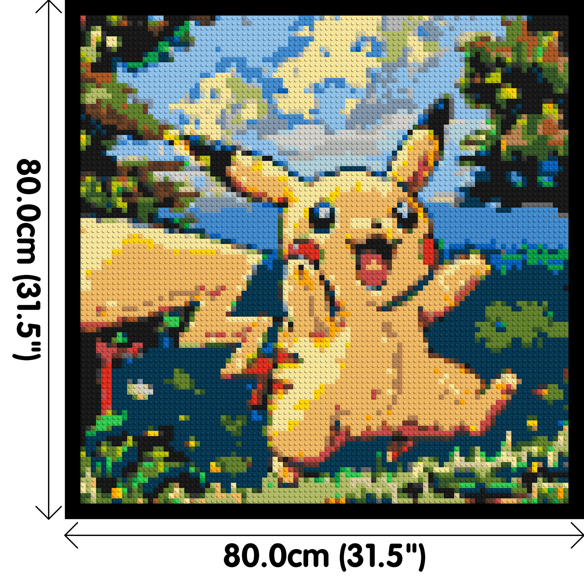 Pikachu - Brick Art Mosaic Kit 4x4 dimensions with frame