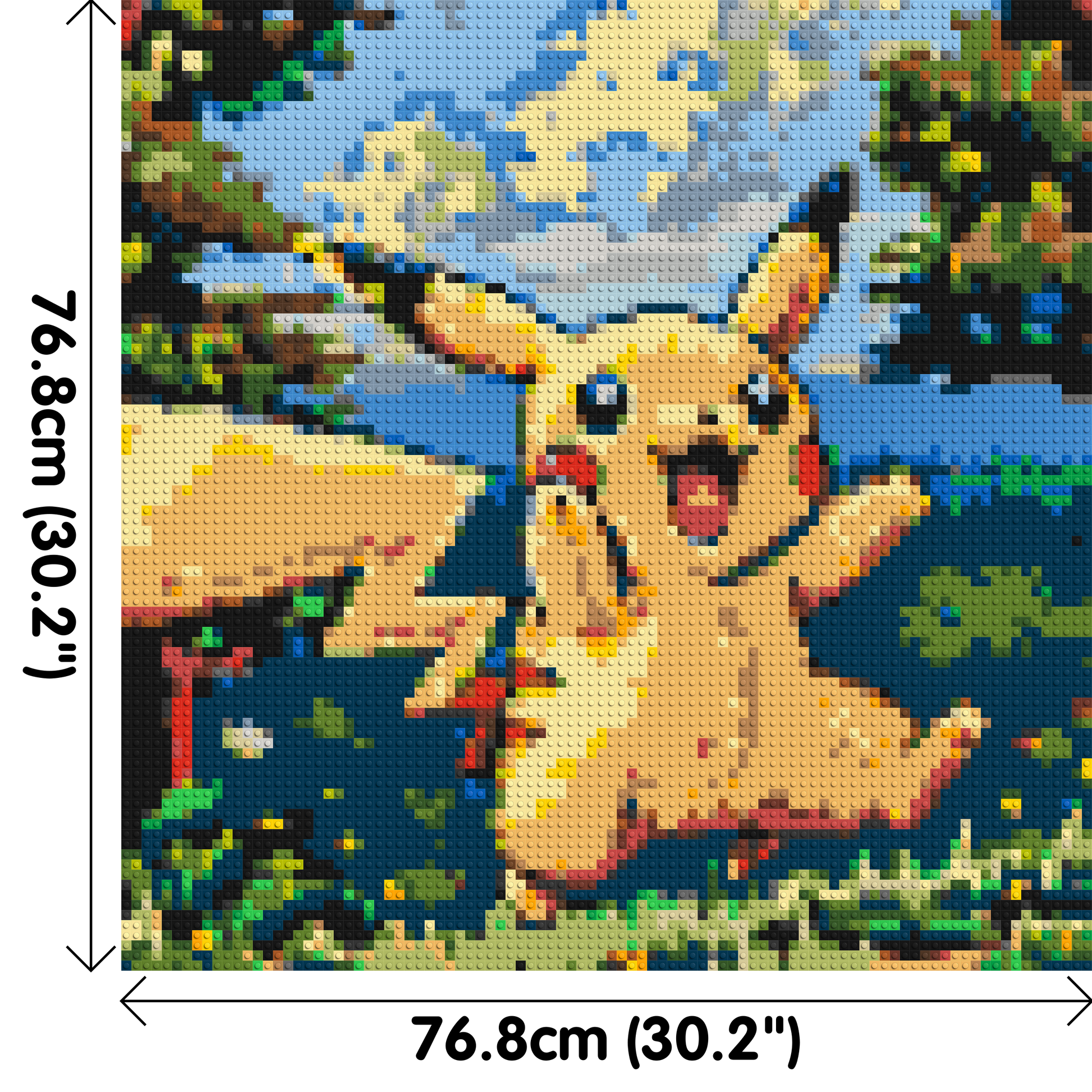 Pikachu - Brick Art Mosaic Kit 4x4 dimensions