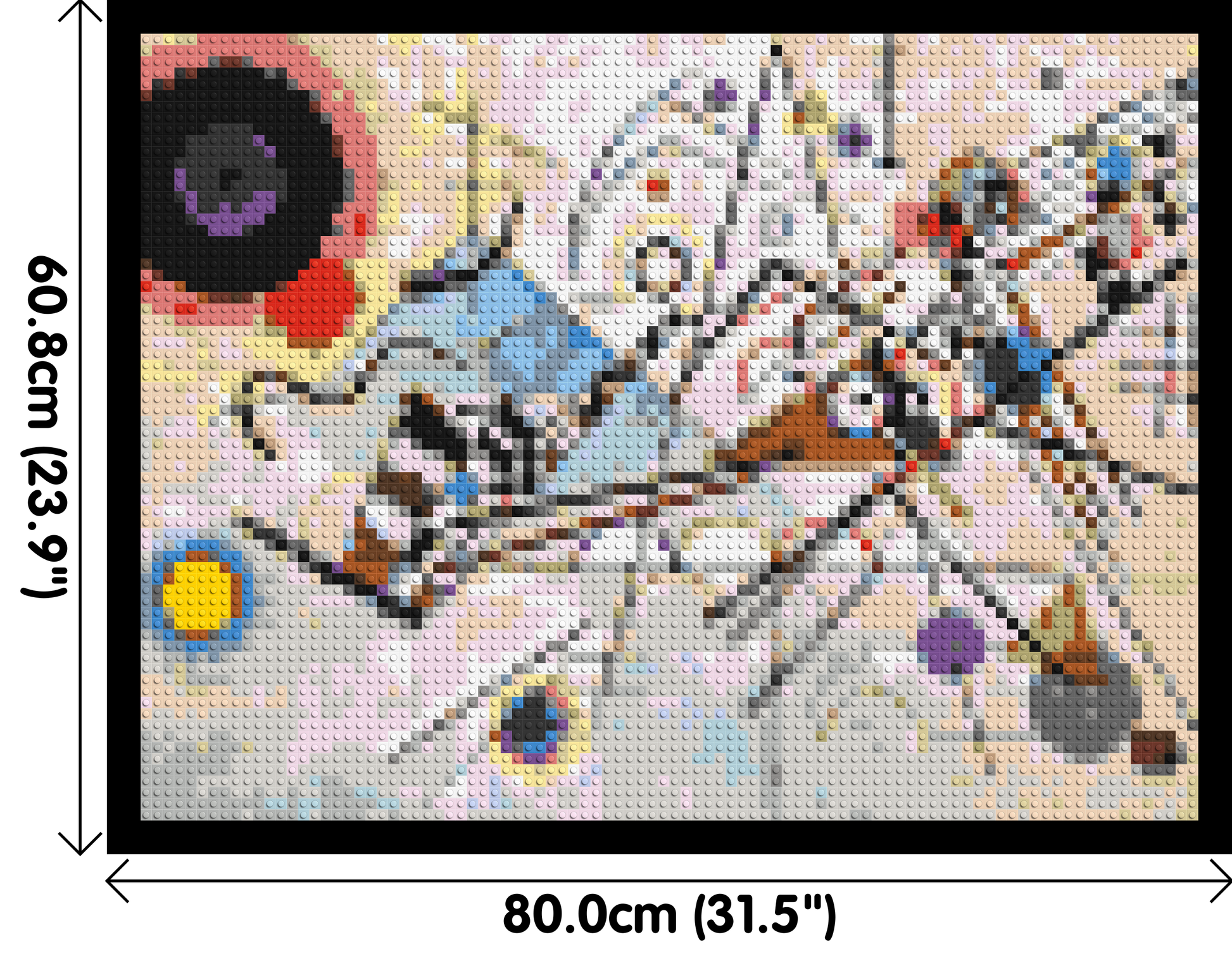 Composition VIII by Wassily Kandinsky - Brick Art Mosaic Kit 4x3 dimensions with frame