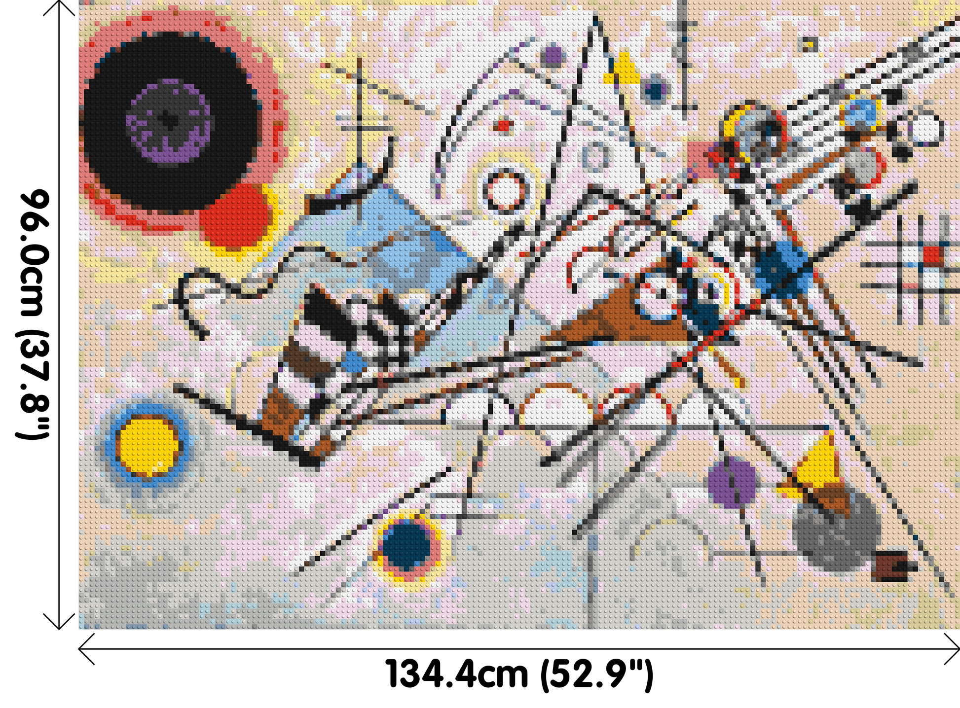 Composition VIII by Wassily Kandinsky - Brick Art Mosaic Kit 7x5 dimensions