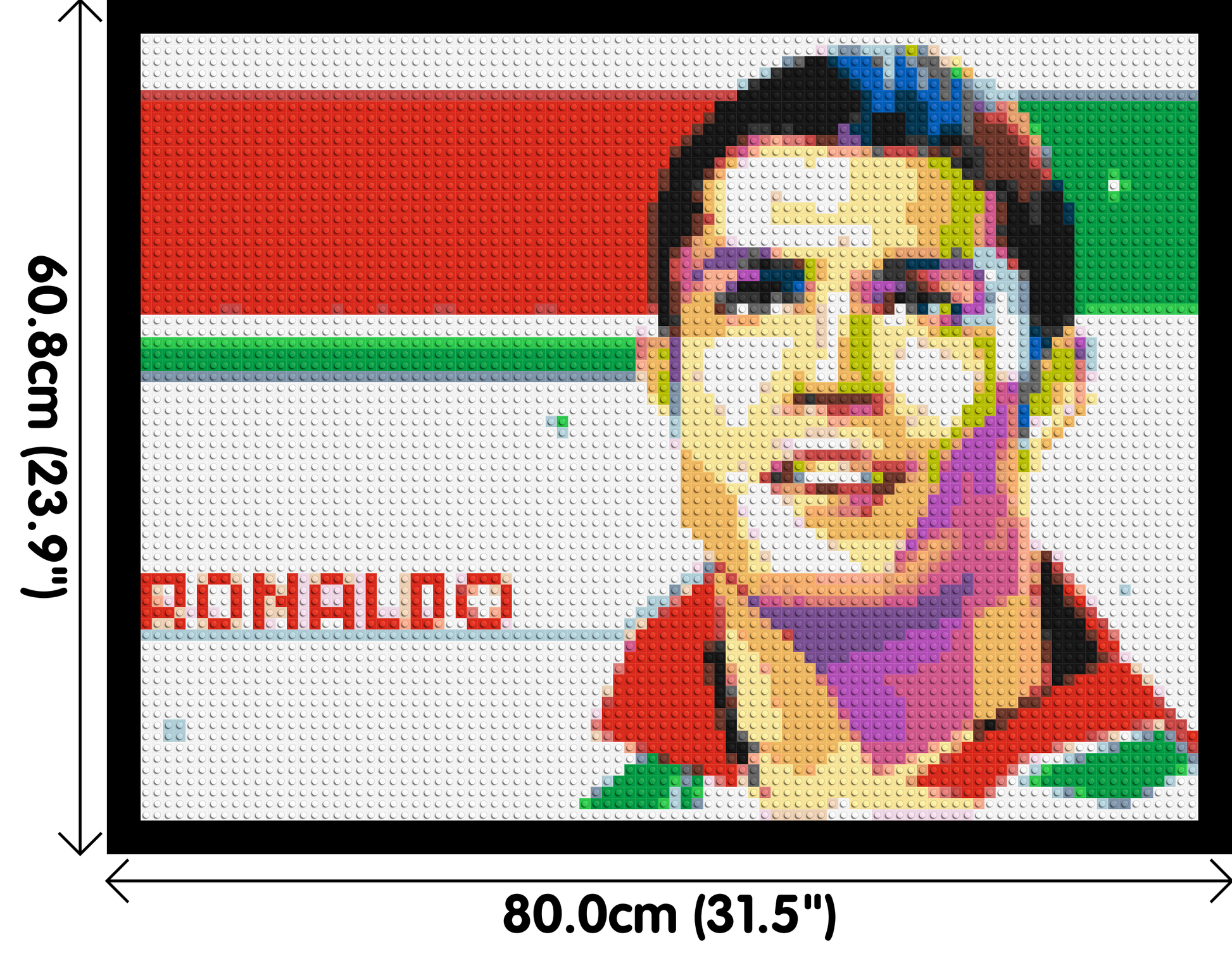 Ronaldo - Brick Art Mosaic Kit 4x3 dimensions with frame