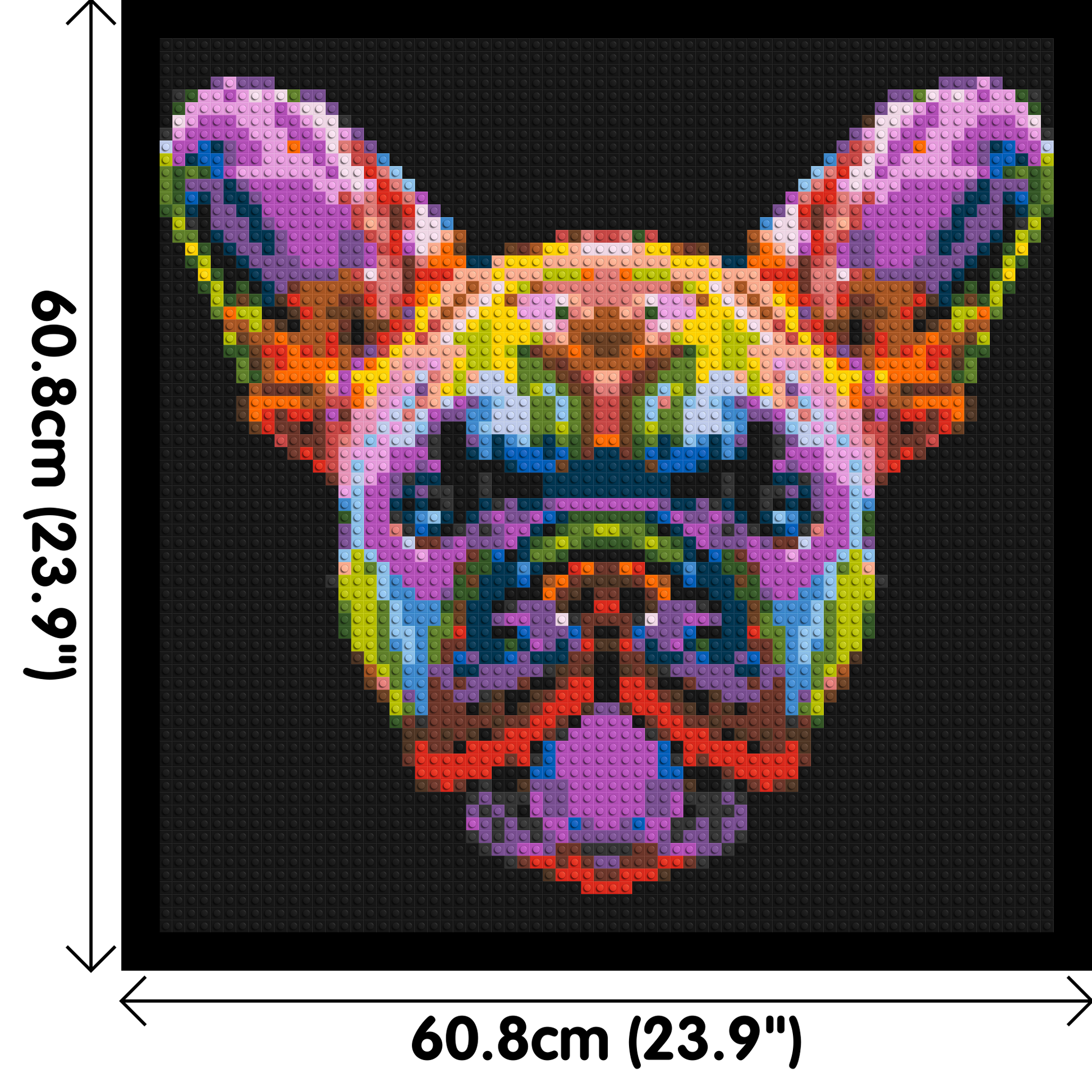 French Bulldog Colourful Pop Art - Brick Art Mosaic Kit 3x3 dimensions with frame