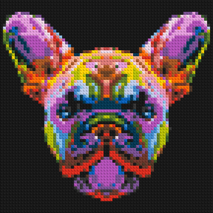 French Bulldog Colourful Pop Art - Brick Art Mosaic Kit 3x3 large