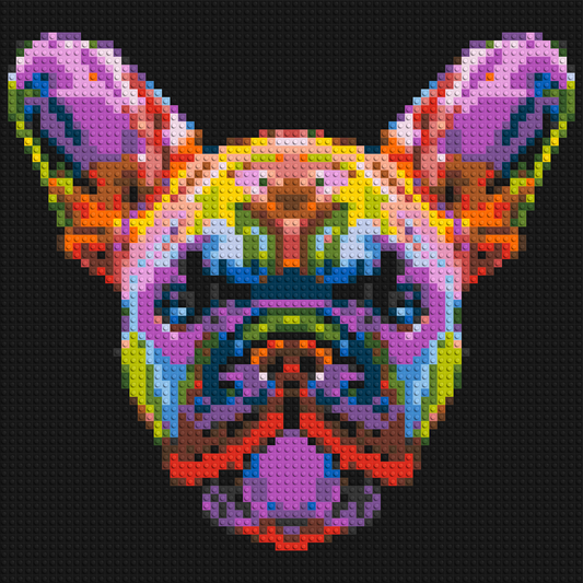 French Bulldog Colourful Pop Art - Brick Art Mosaic Kit 3x3 large