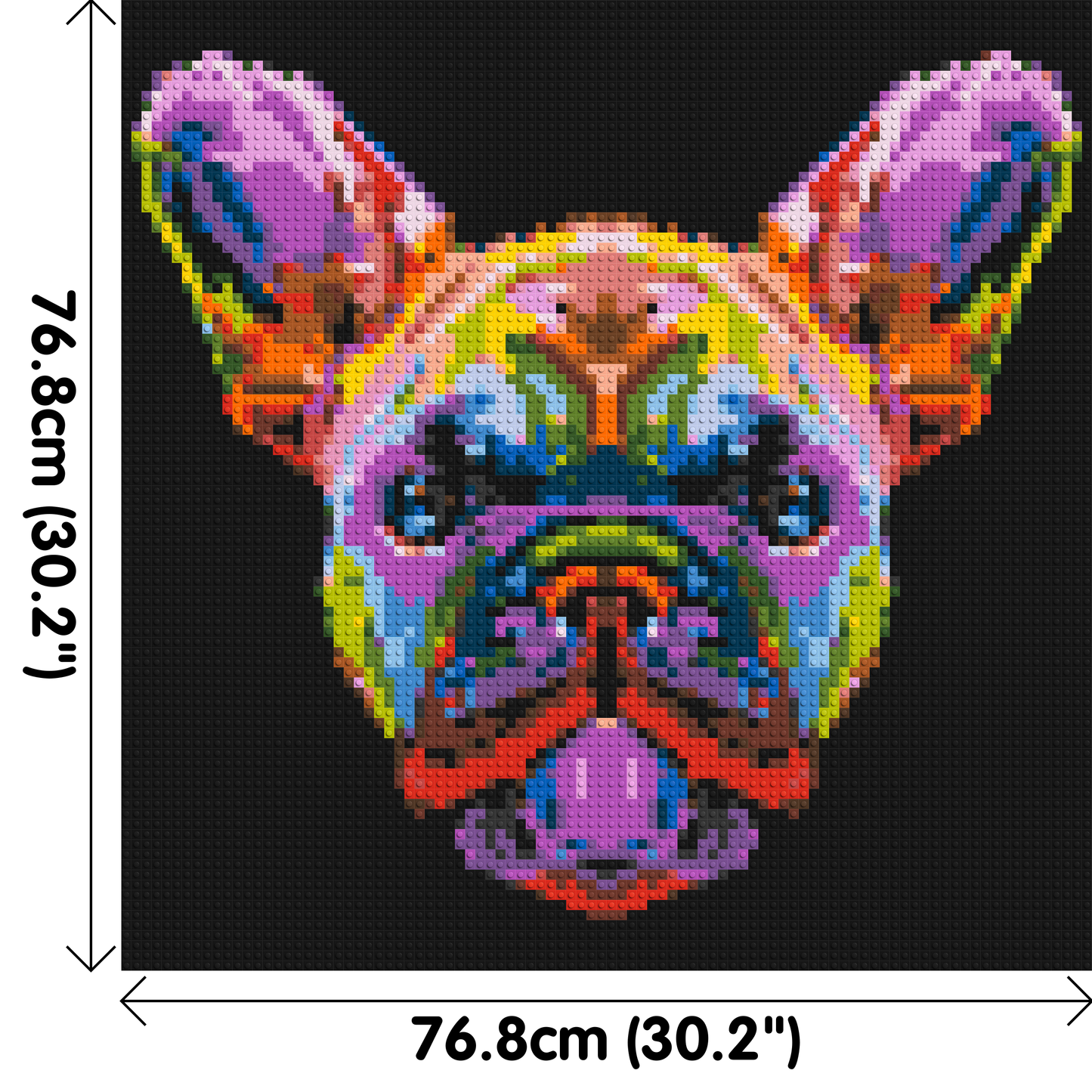 French Bulldog Colourful Pop Art - Brick Art Mosaic Kit 4x4 large