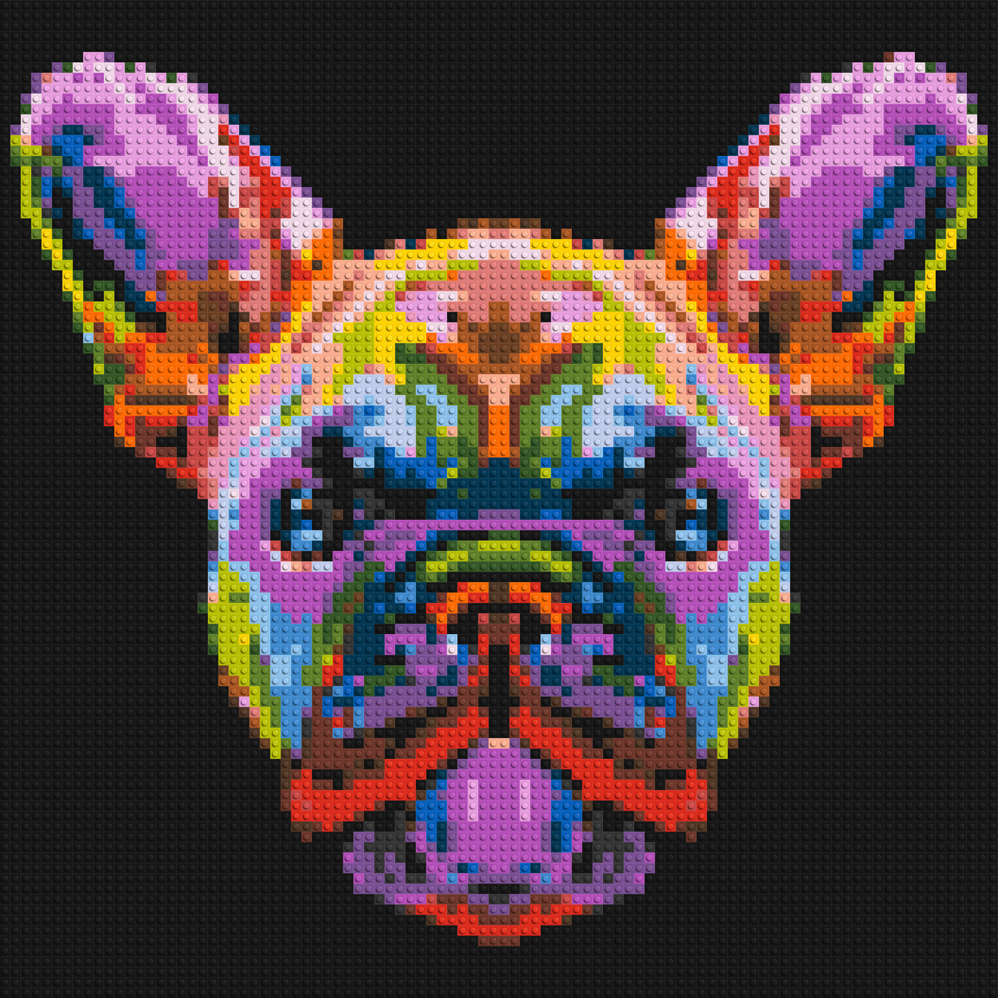 French Bulldog Colourful Pop Art - Brick Art Mosaic Kit 4x4 large