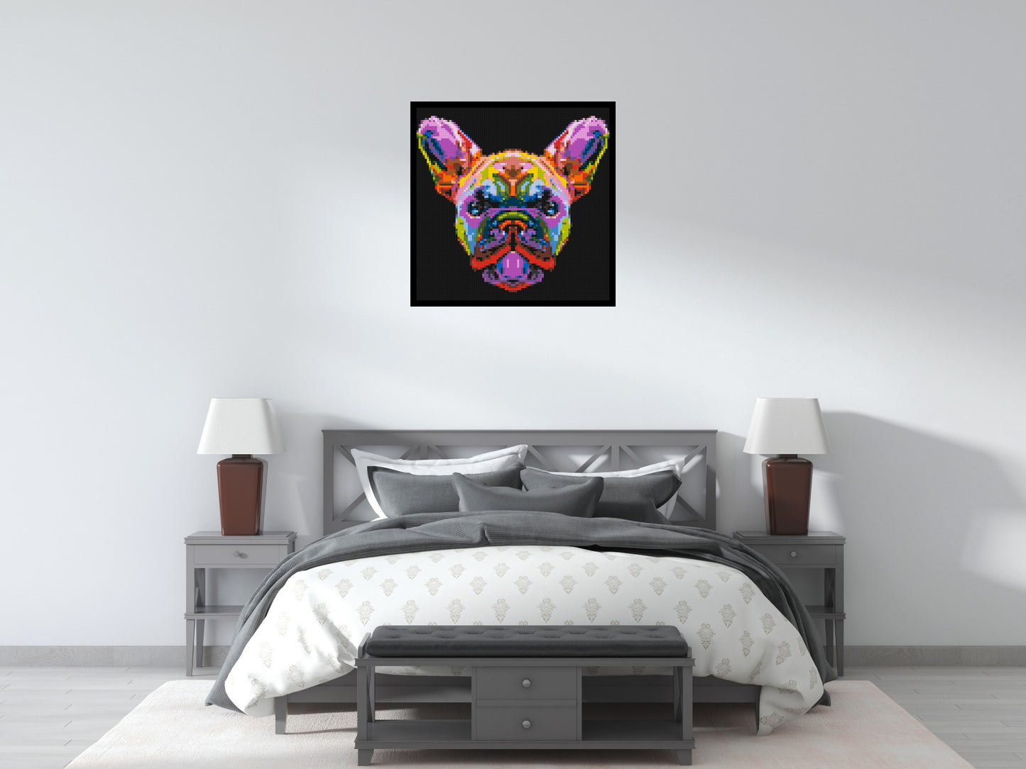 French Bulldog Colourful Pop Art - Brick Art Mosaic Kit 4x4 large