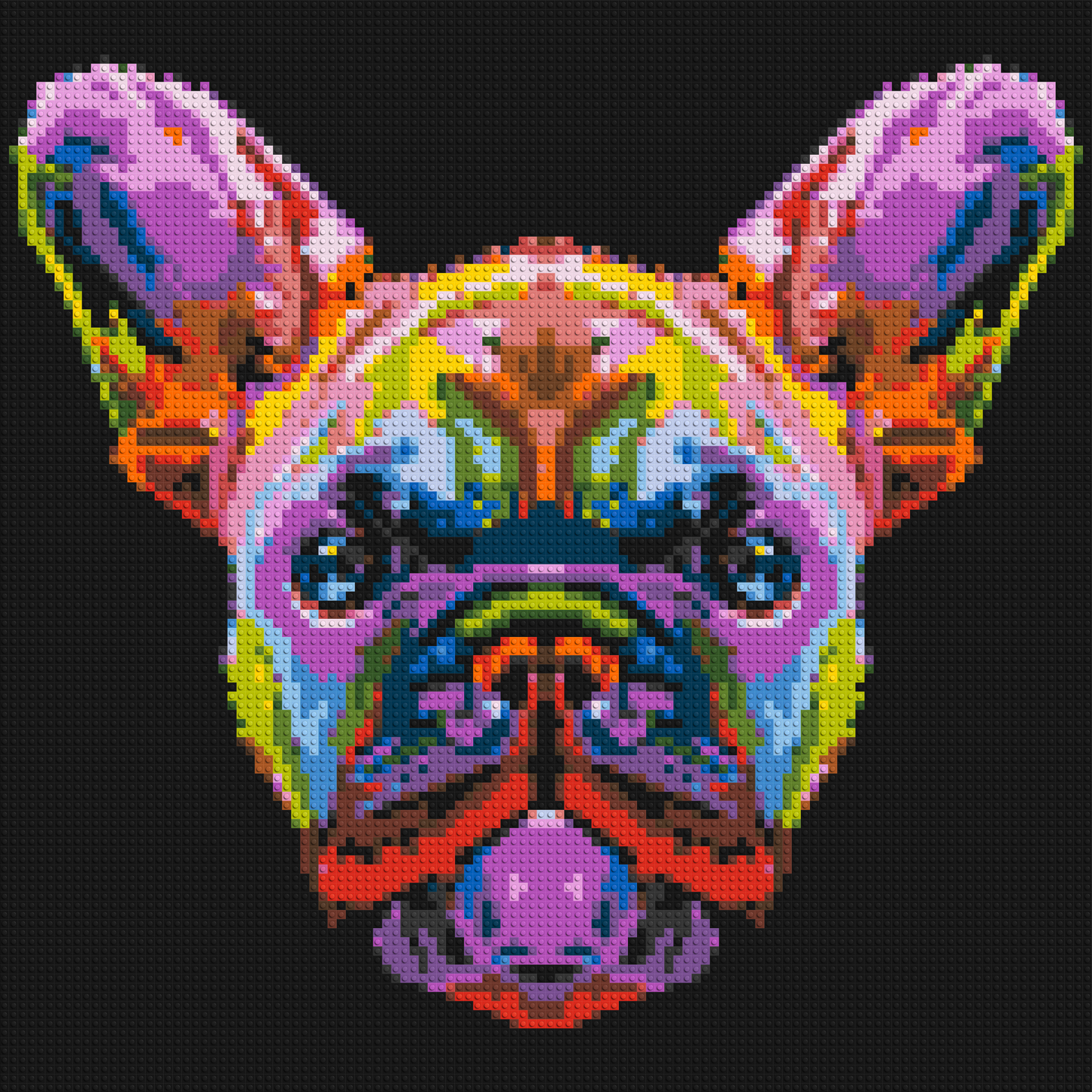 French Bulldog Colourful Pop Art - Brick Art Mosaic Kit 5x5 large