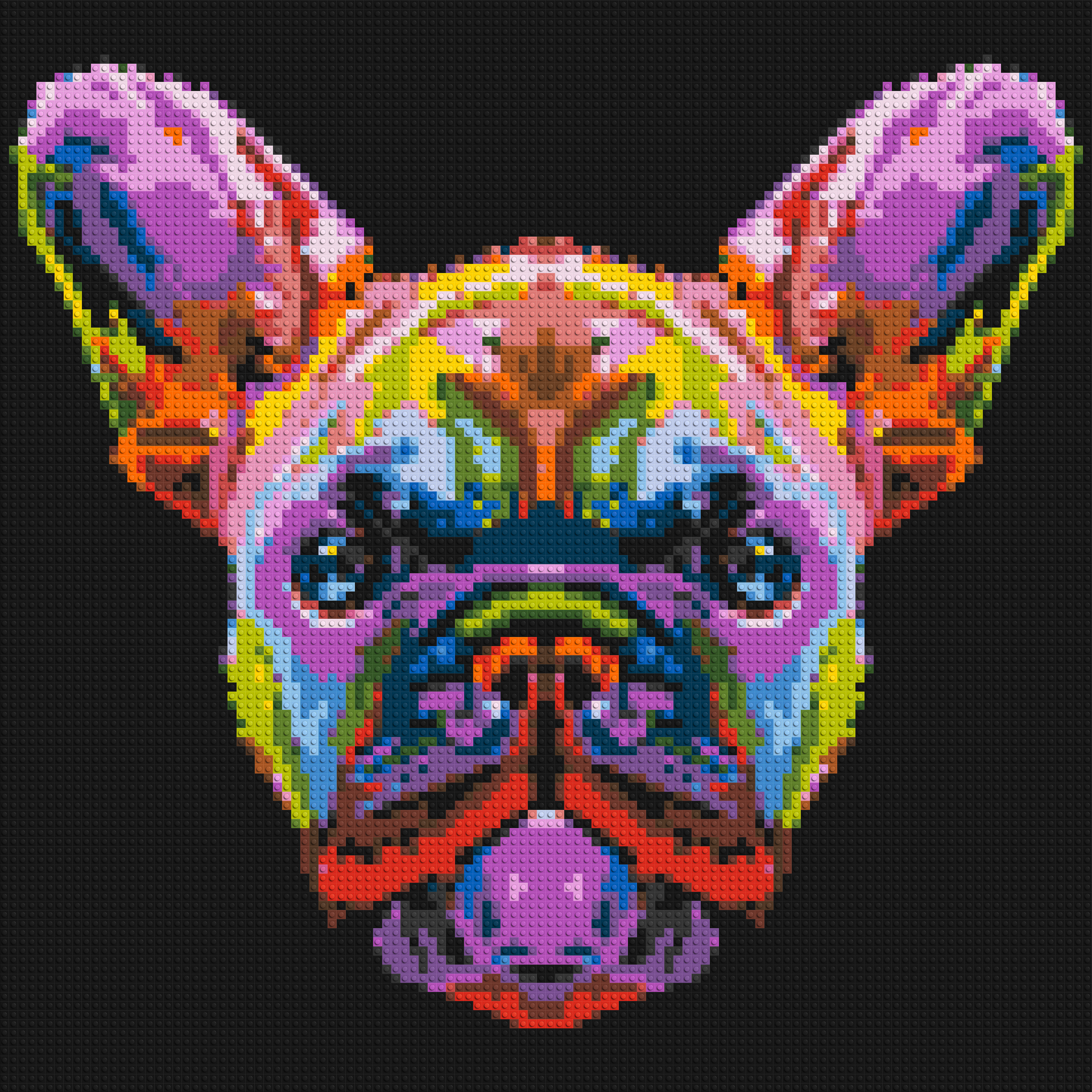 French Bulldog Colourful Pop Art - Brick Art Mosaic Kit 5x5 large