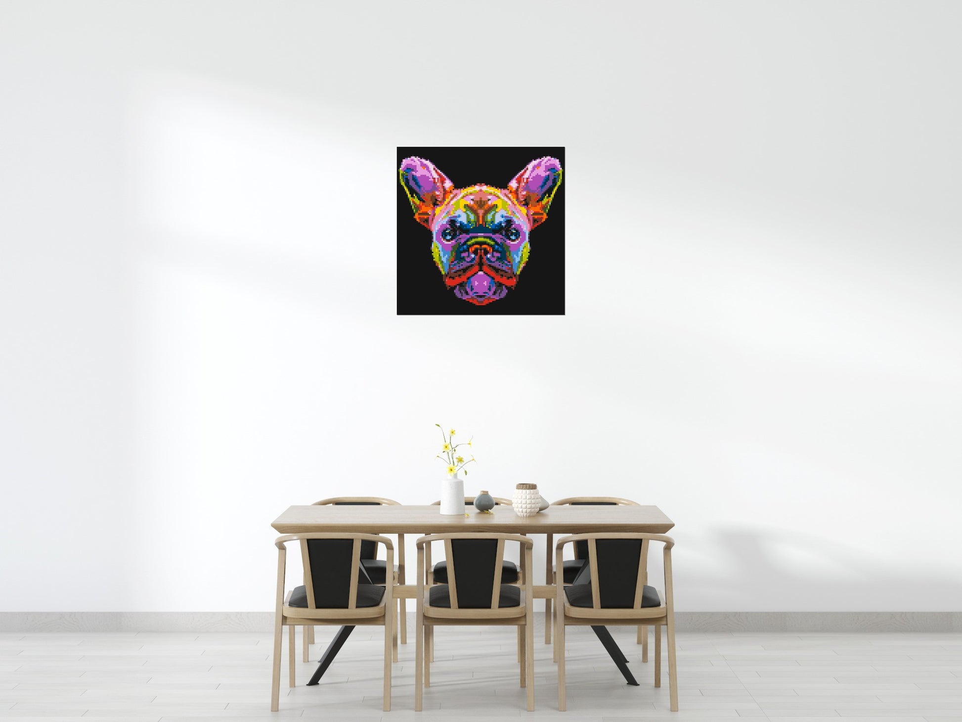 French Bulldog Colourful Pop Art - Brick Art Mosaic Kit 5x5 scene