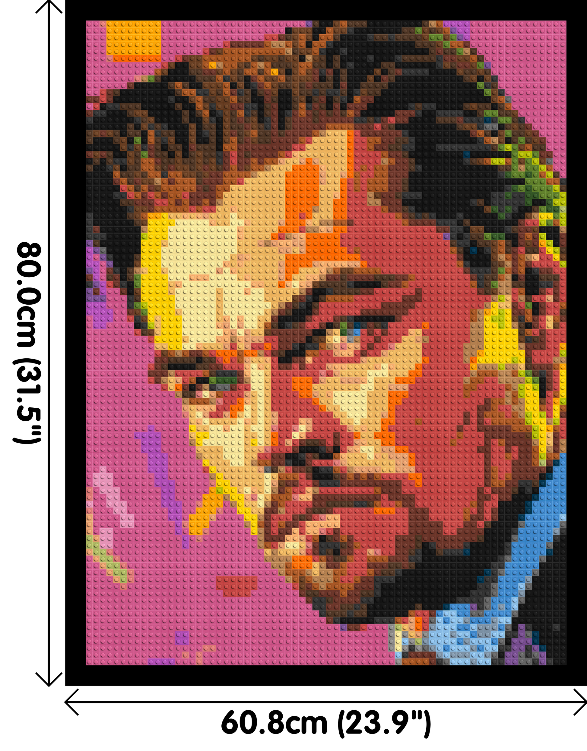 Leonardo Di Caprio - Brick Art Mosaic Kit 3x4 dimensions with frame