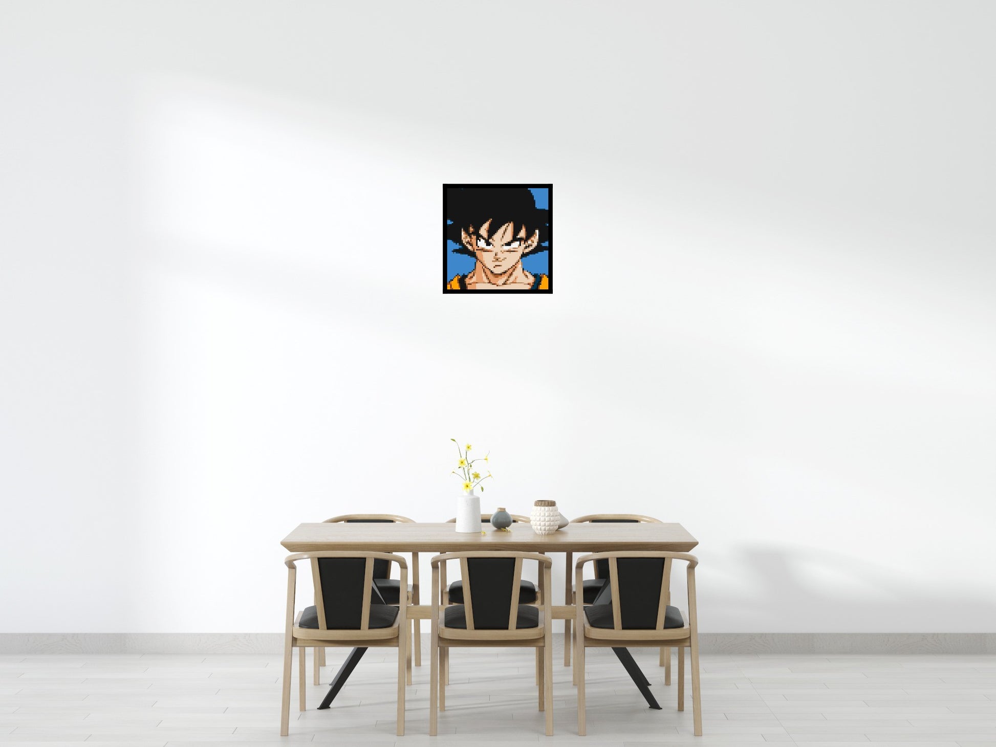 Goku - Brick Art Mosaic Kit 3x3 scene with frame