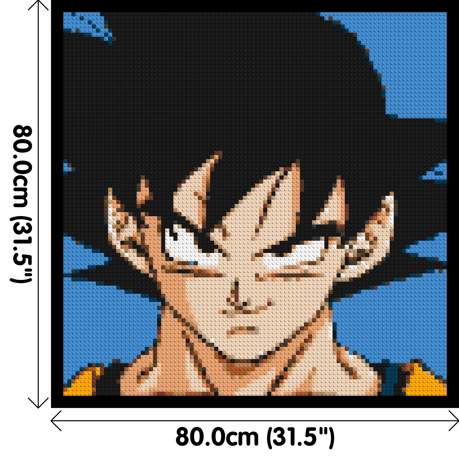 Goku - Brick Art Mosaic Kit 4x4 dimensions with frame